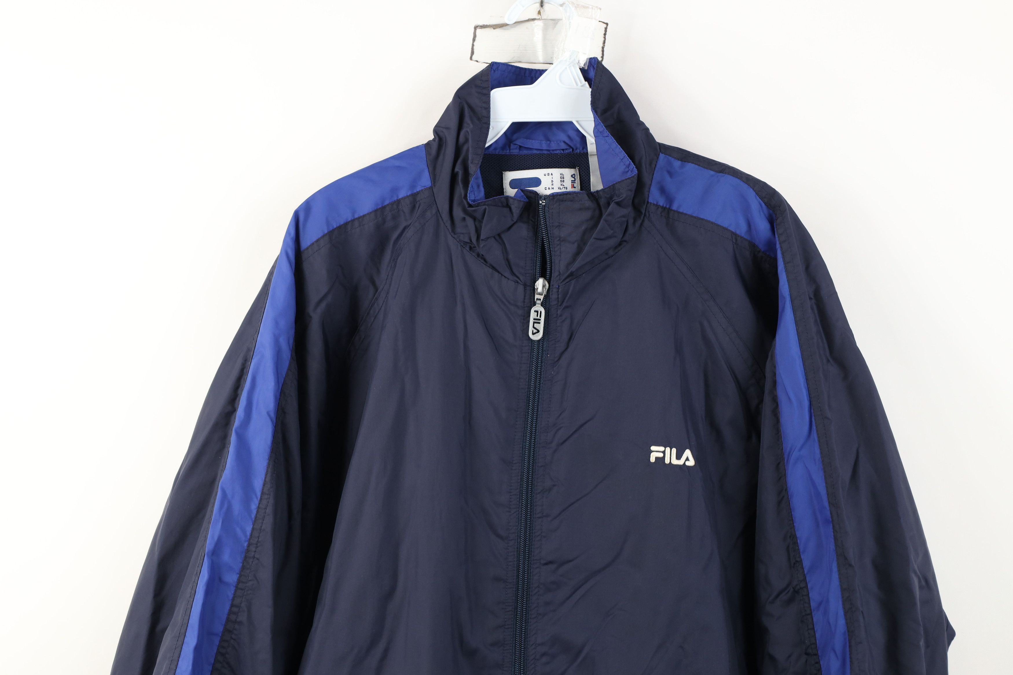 Fila Vintage 90s Fila Block Full Zip Windbreaker Jacket Blue Size US XL / EU 56 / 4 - 2 Thumbnail