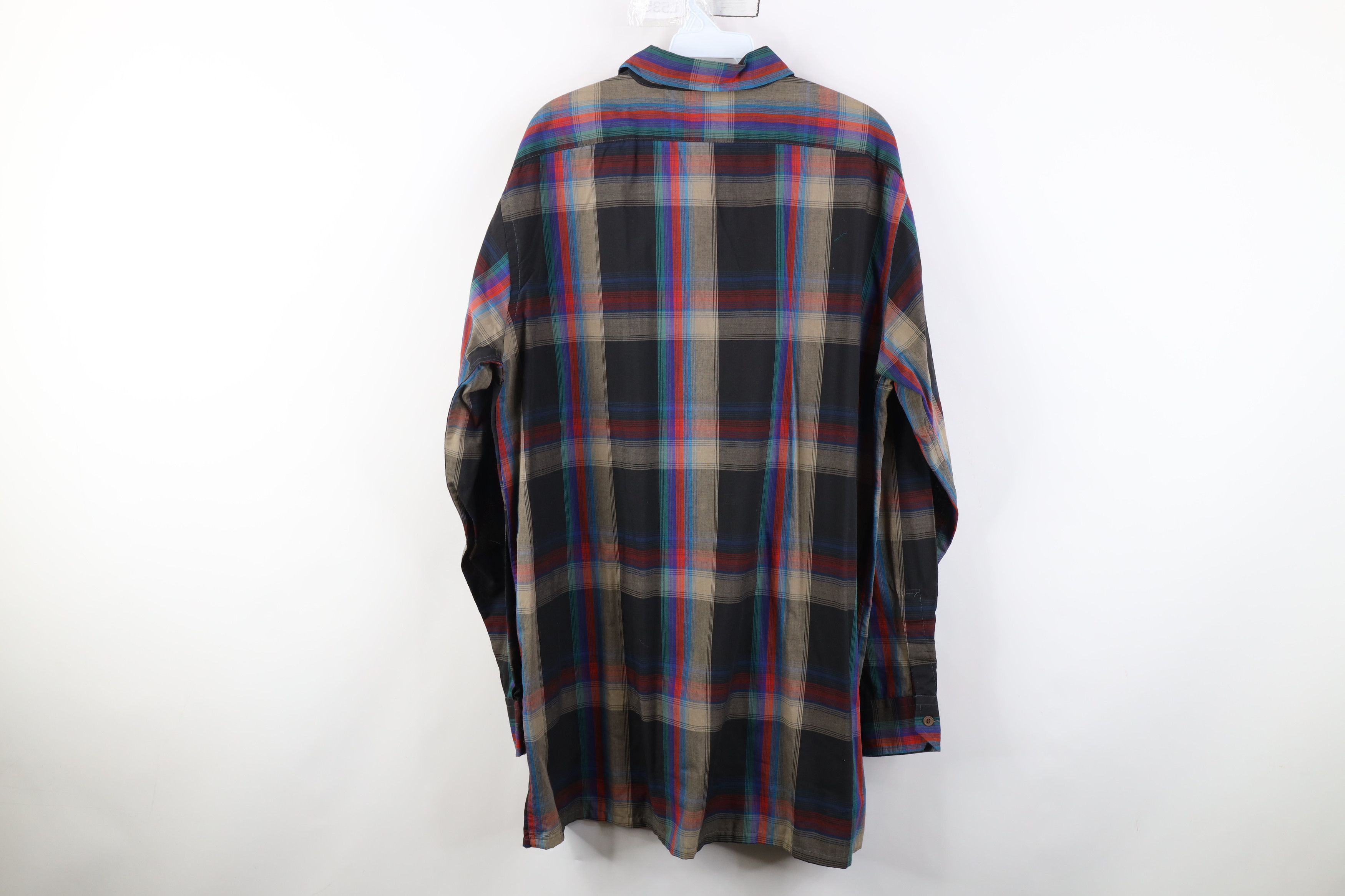 Vintage Vintage 70s 80s Streetwear Button Shirt Rainbow Plaid Size US L / EU 52-54 / 3 - 9 Thumbnail