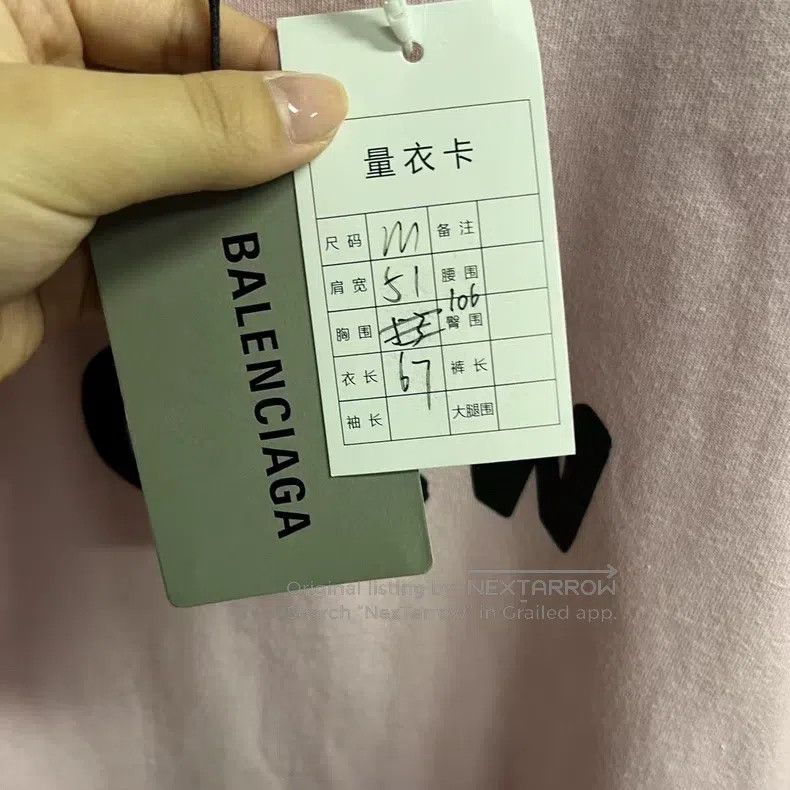 Balenciaga Balenciaga Pink Crew letter print short-sleeve T-shirt Size US M / EU 48-50 / 2 - 5 Thumbnail