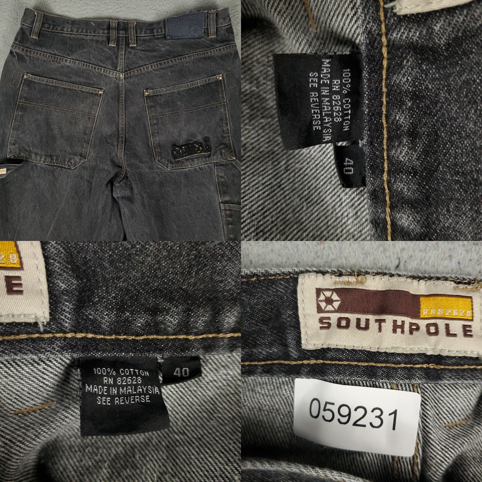 Southpole VINTAGE Southpole Mens Jeans Size 38x30 Gray Baggy Carpenter Wide Leg Denim Retro Y2K Size US 38 / EU 54 - 8 Thumbnail