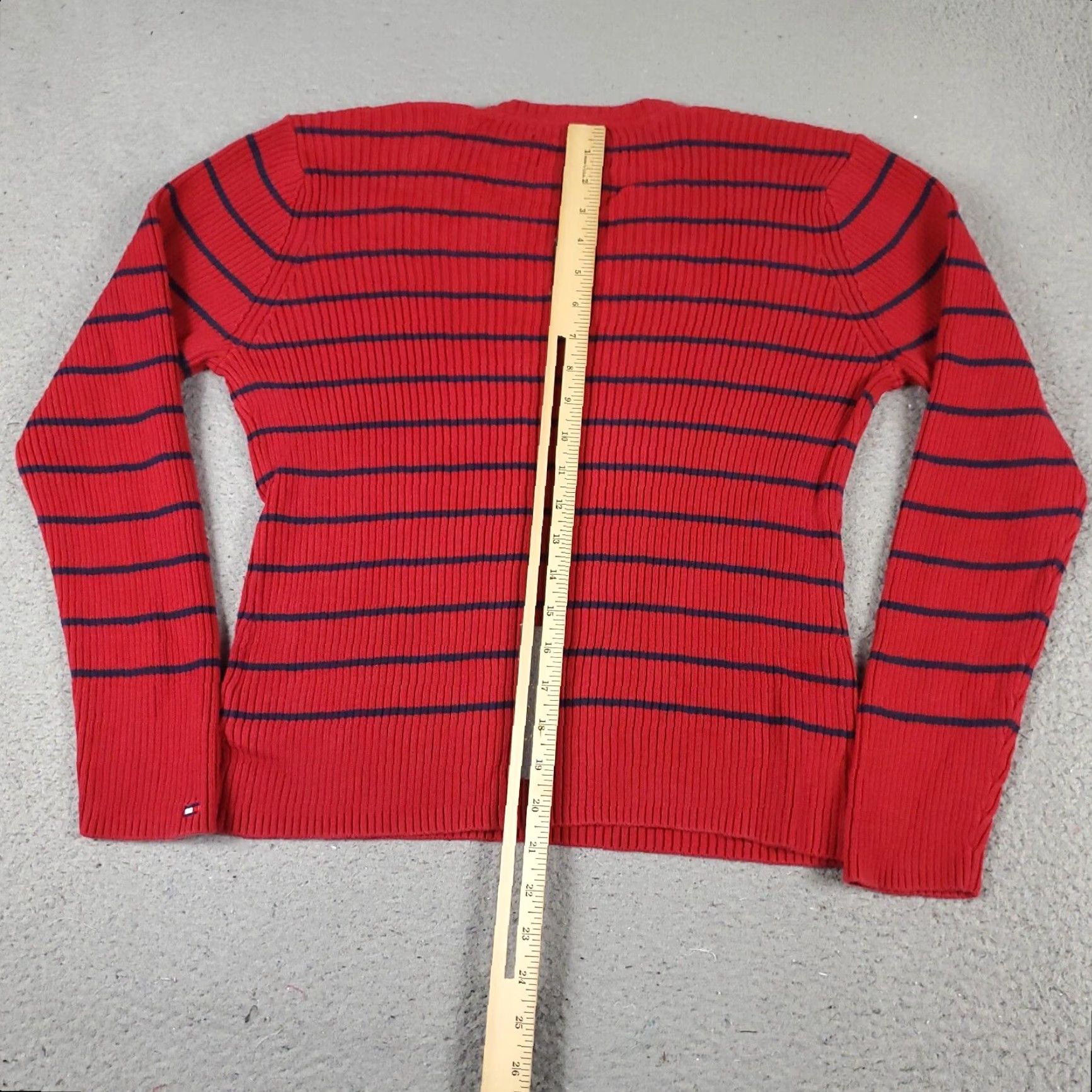 Tommy Hilfiger Tommy Hilfiger Sweater Womens Medium Red Striped Pullover Sweatshirt Size M / US 6-8 / IT 42-44 - 5 Thumbnail