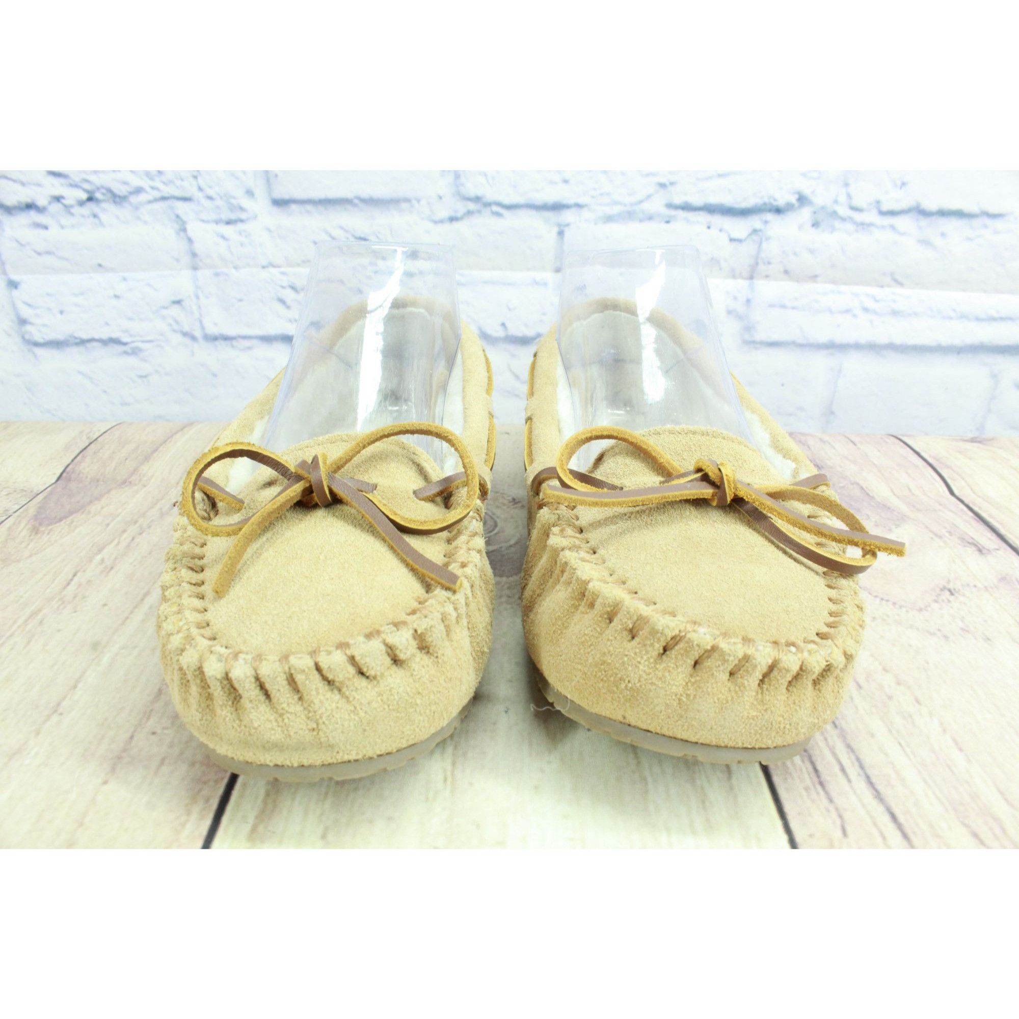 Minnetonka Minnetonka Cally Suede Shearling Lined Moccasin Slippers Size US 6 / IT 36 - 4 Thumbnail