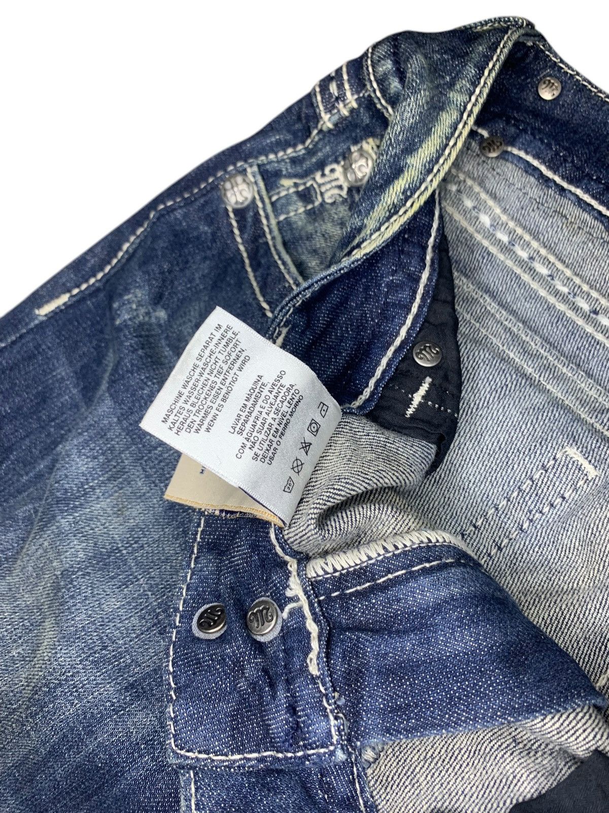 GOSTAR DE FUGA × Hysteric Glamour × Tornado Mart 2000s Missme contrast stitch mud wash flare jeans Size US 32 / EU 48 - 16 Thumbnail