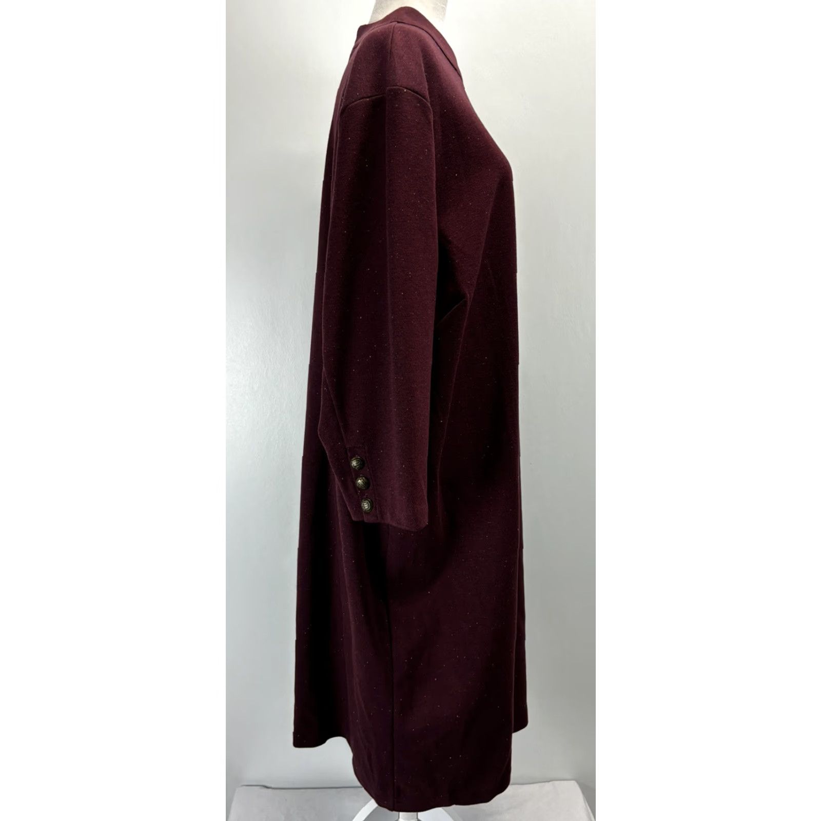 Talbots Talbots Dress Women 3X Plus Size Burgundy Shift Cotton Blend 3/4 Sleeve Knee Length Size XXL / US 16-18 / IT 52-54 - 4 Thumbnail