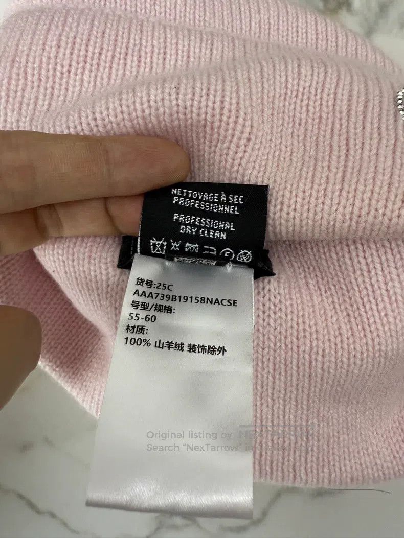Chanel Chanel 25C Pink Sequin Love Knitted Cold Hat Size ONE SIZE - 5 Thumbnail