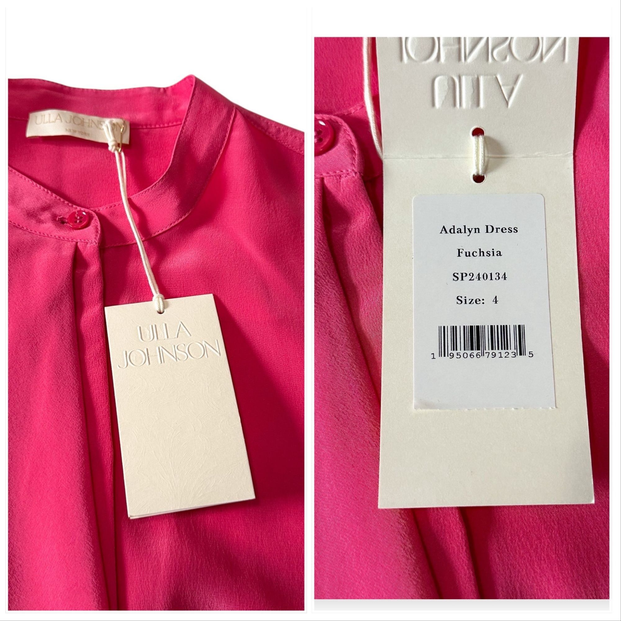 Ulla Johnson ULLA JOHNSON Adalyn Silk Mini Dress, Pink, Size 4, New with Size S / US 4 / IT 40 - 4 Thumbnail