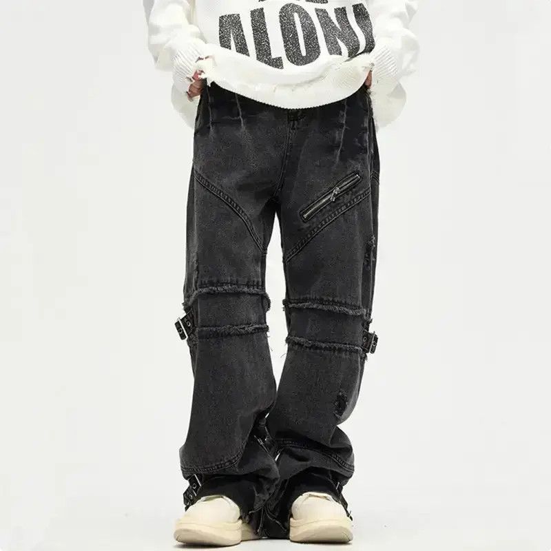Black Gothic Pants Wide Leg Baggy Jeans
