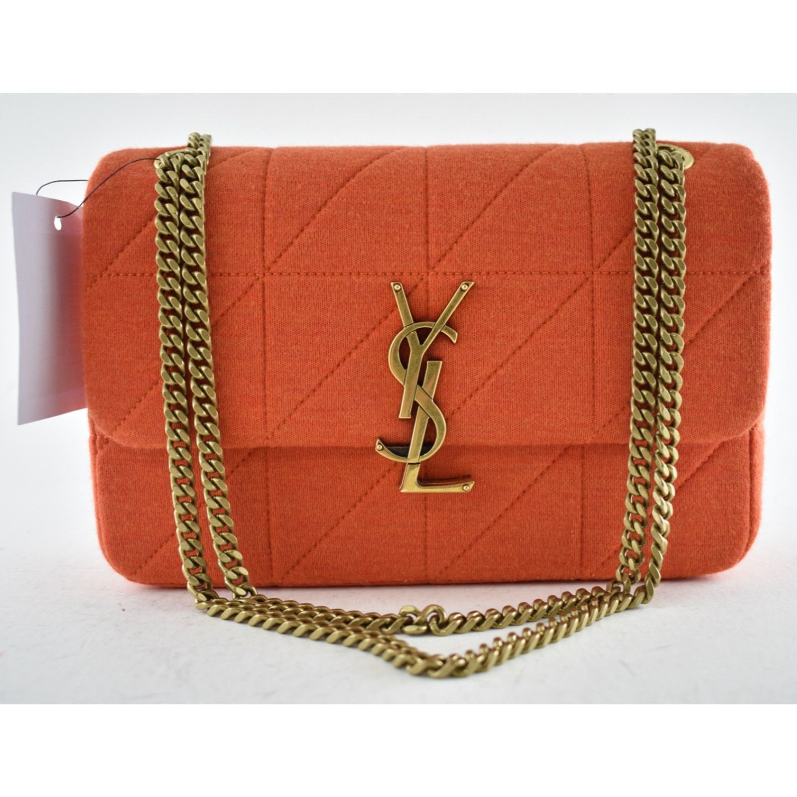 Yves Saint Laurent Saint Laurent Medium Marigold Orange Jersey Shoulder Bag Size ONE SIZE - 4 Thumbnail