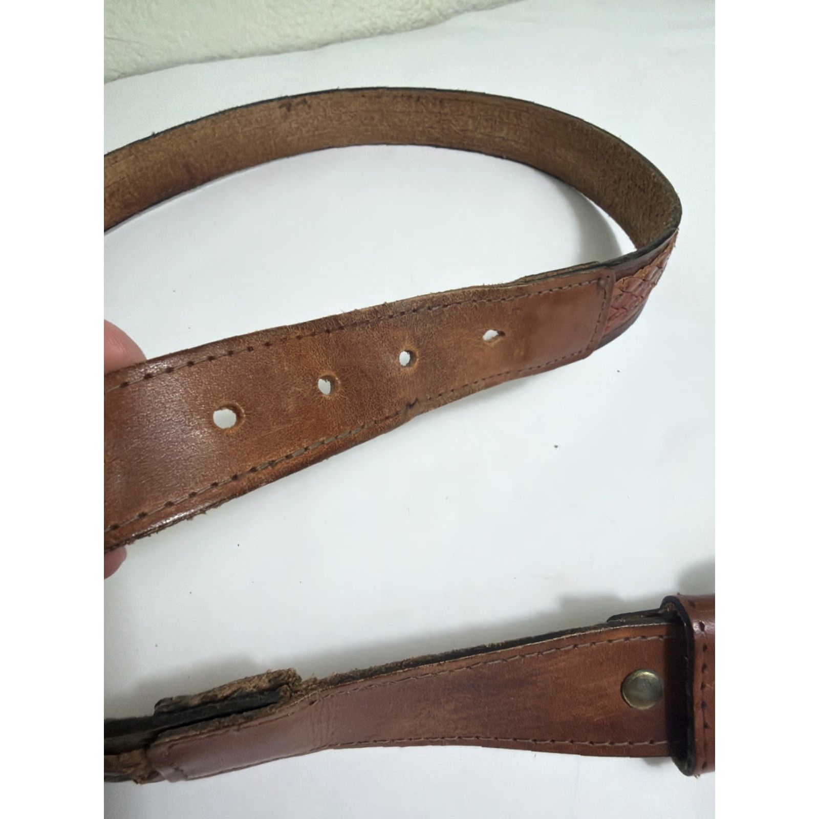 Vintage VINTAGE Lejon Leather Belt Western Size 36 Brown Mens Womens Size ONE SIZE - 7 Thumbnail