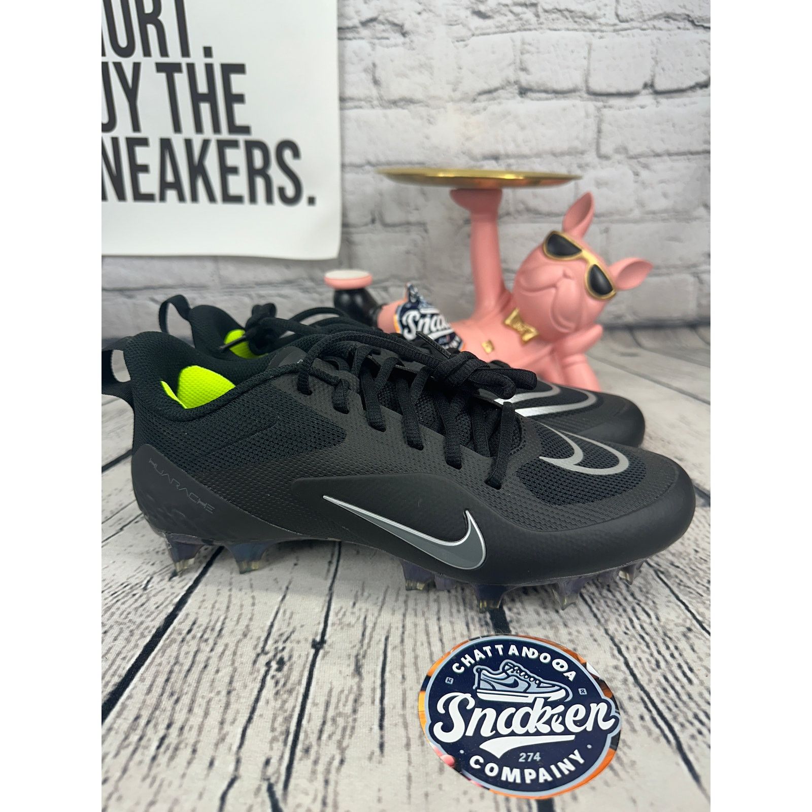 Nike Nike Alpha Huarache 8 Pro Lax Mens 11.5 Black Lacrosse Cleat Size US 12 / EU 45 - 5 Thumbnail