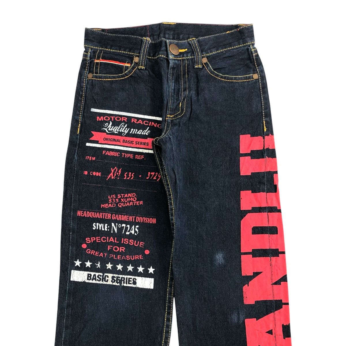 Hysteric Glamour Vintage CoandLu Japan Evisu Style Printed Selvedge Jeans Y2K Size US 27 - 2 Thumbnail