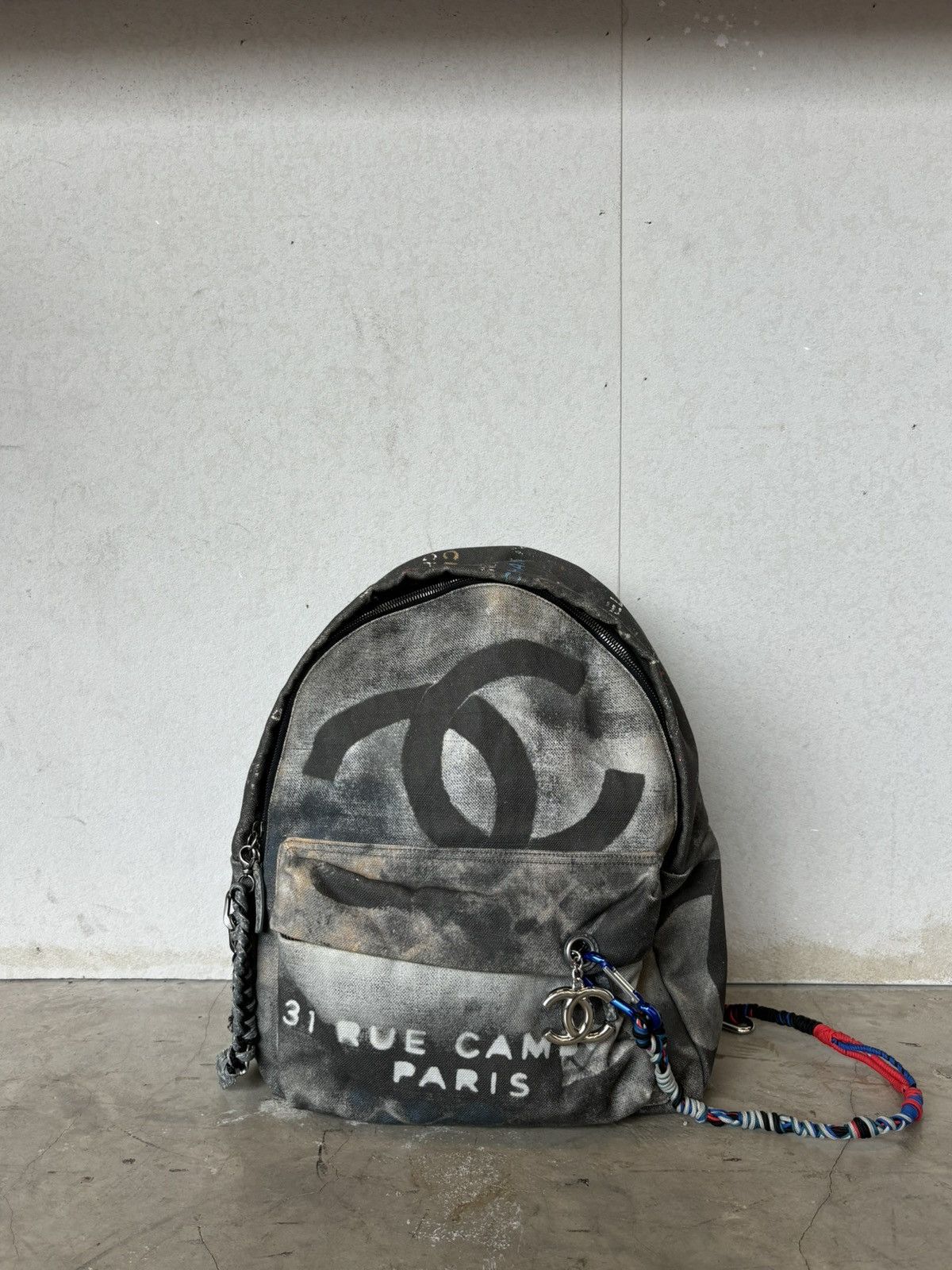 Chanel backpack canvas graffiti best sale