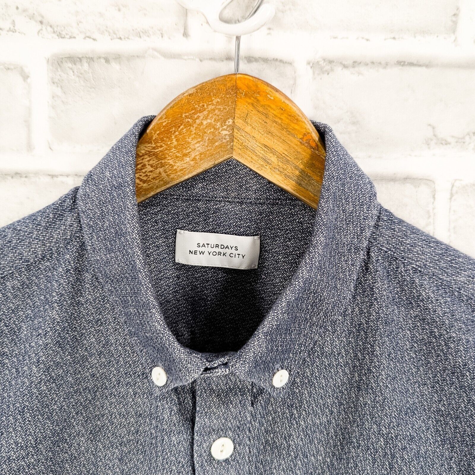 Saturdays NYC SATURDAYS New York City textured Button Down Shirt chambray Size US M / EU 48-50 / 2 - 5 Thumbnail