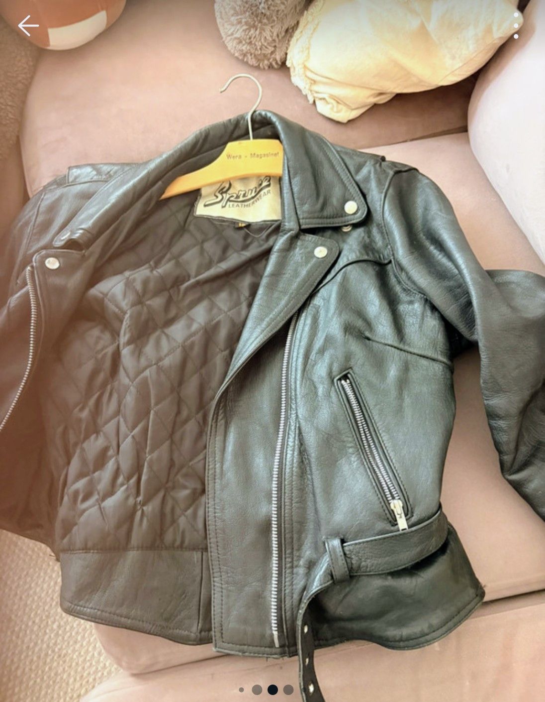 Vintage Vintage Heavyweight Leather Biker Jacket – Genuine 80s/90s Size XXL / US 16-18 / IT 52-54 - 4 Thumbnail