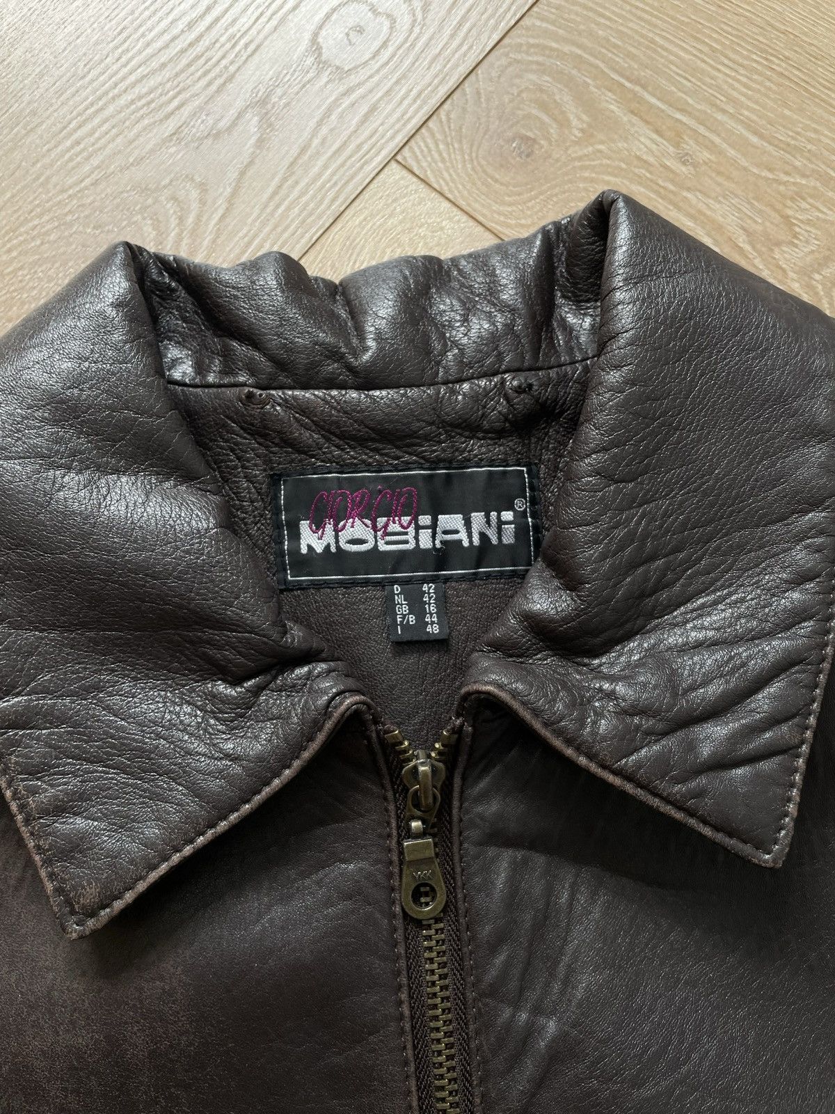 Vintage Washed Brown Retro 90s Genuine Real Leater Bomber Punk Rock Size US M / EU 48-50 / 2 - 5 Thumbnail