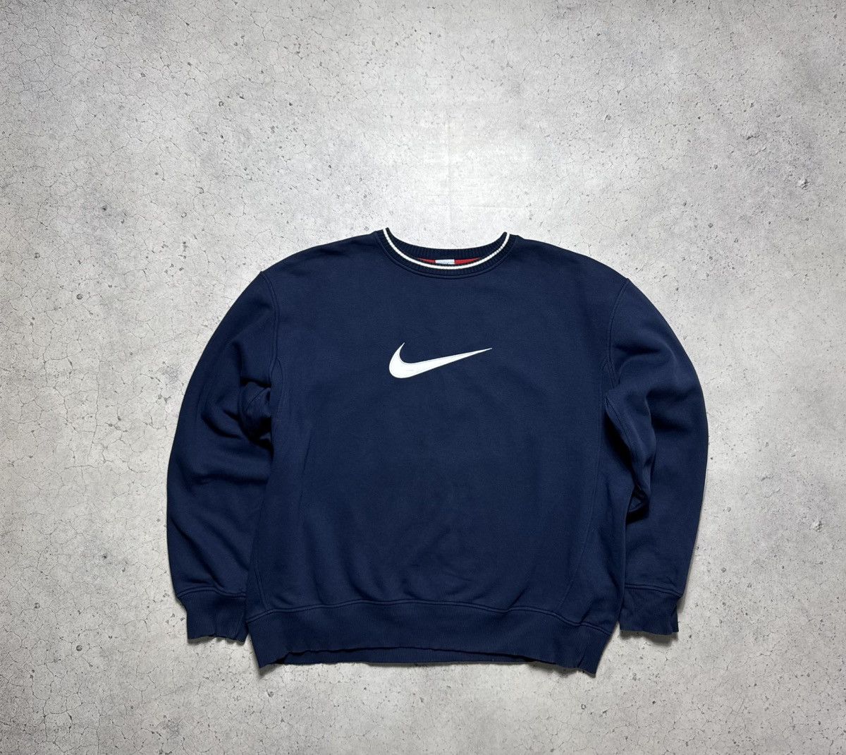 Nike Nike Big Swoosh Sweatshirt Navy Vintage Size XXL Size US XXL / EU 58 / 5 - 1 Thumbnail