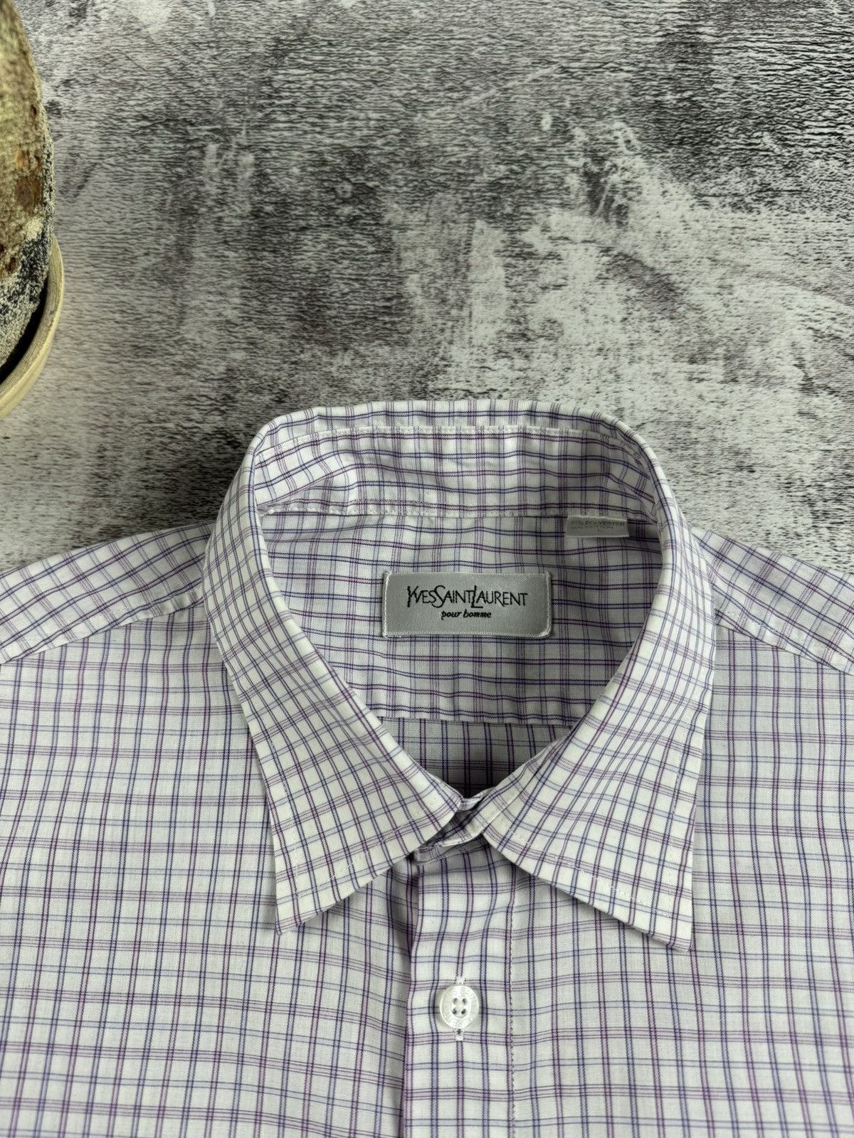Yves Saint Laurent Yves Saint Laurent YSL Paris Checked 90S Button Blank Shirt Size US L / EU 52-54 / 3 - 12 Thumbnail