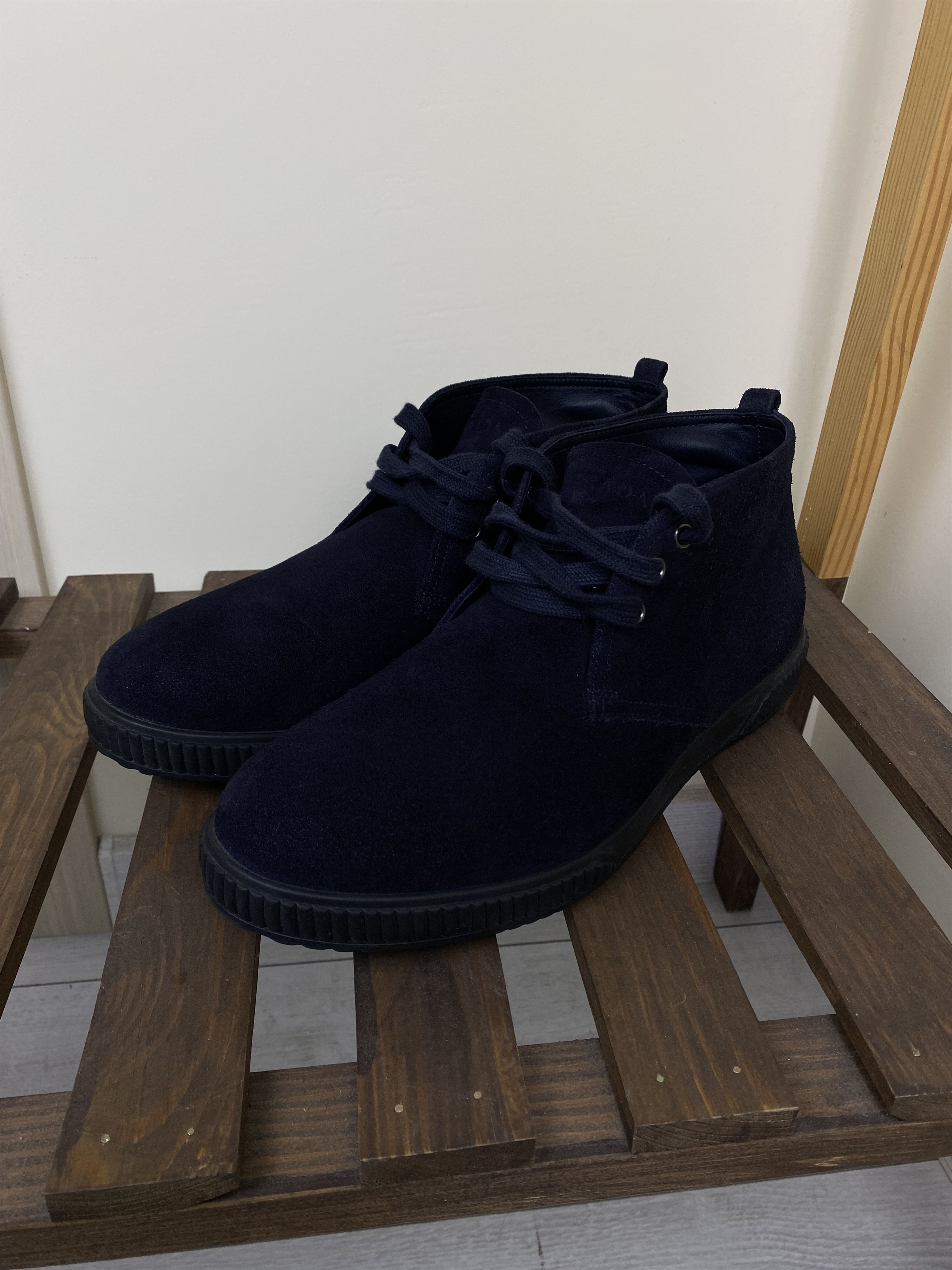 Prada Vintage Prada navy blue leather suede boots shoes 4T 2754 Size US 8.5 / EU 41-42 - 2 Thumbnail