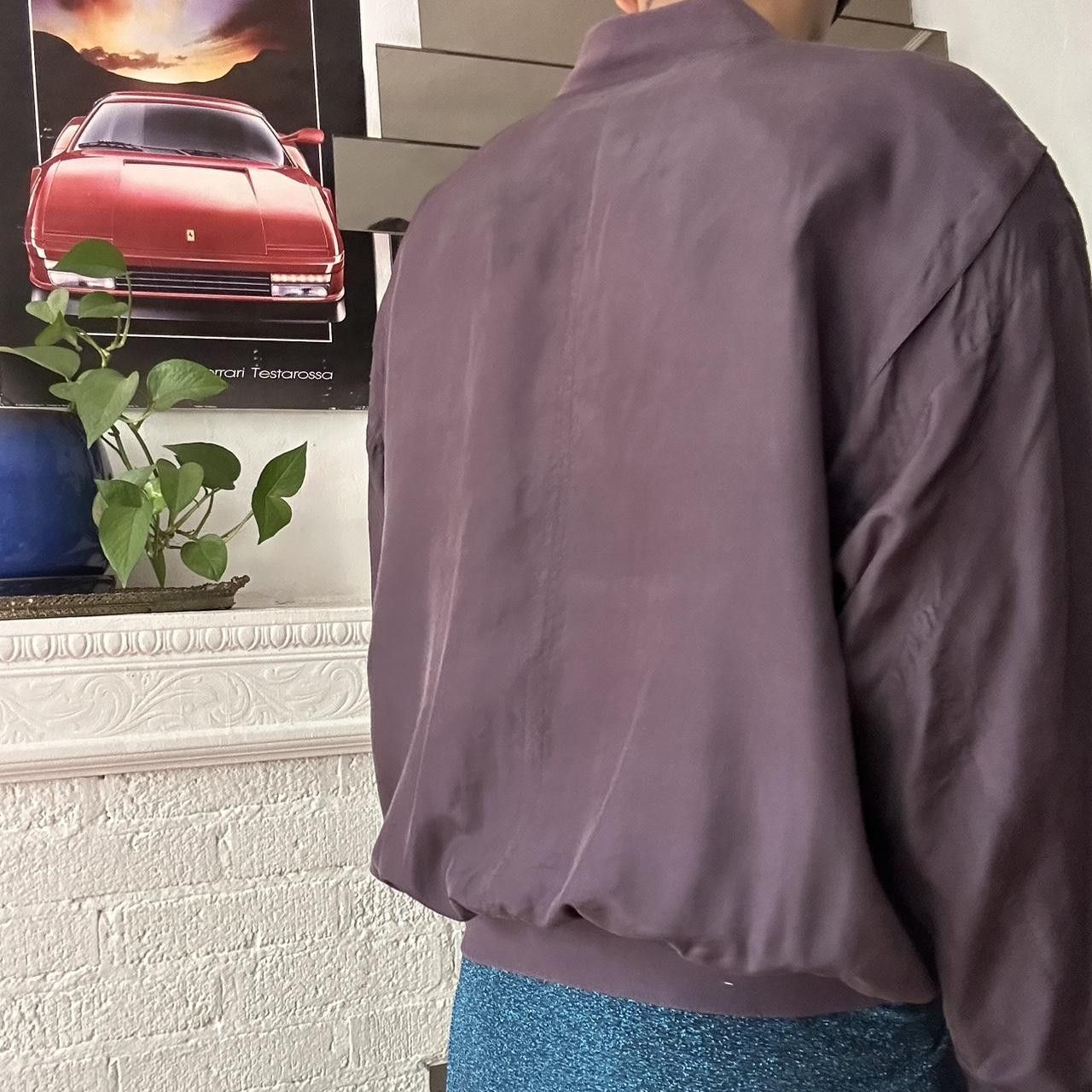 Other Vintage Purple Silk Oversized Bomber Jacket - XL Size US XL / EU 56 / 4 - 7 Thumbnail