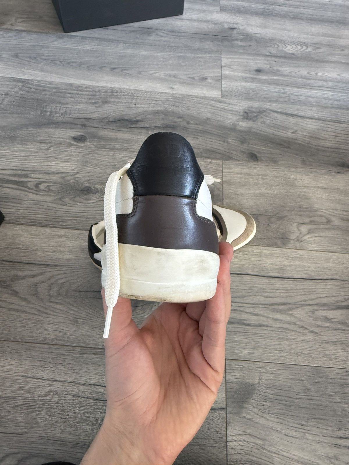 Dior White and Brown Leather Suede Low-Top Sneakers Size US 8 / EU 41 - 12 Thumbnail