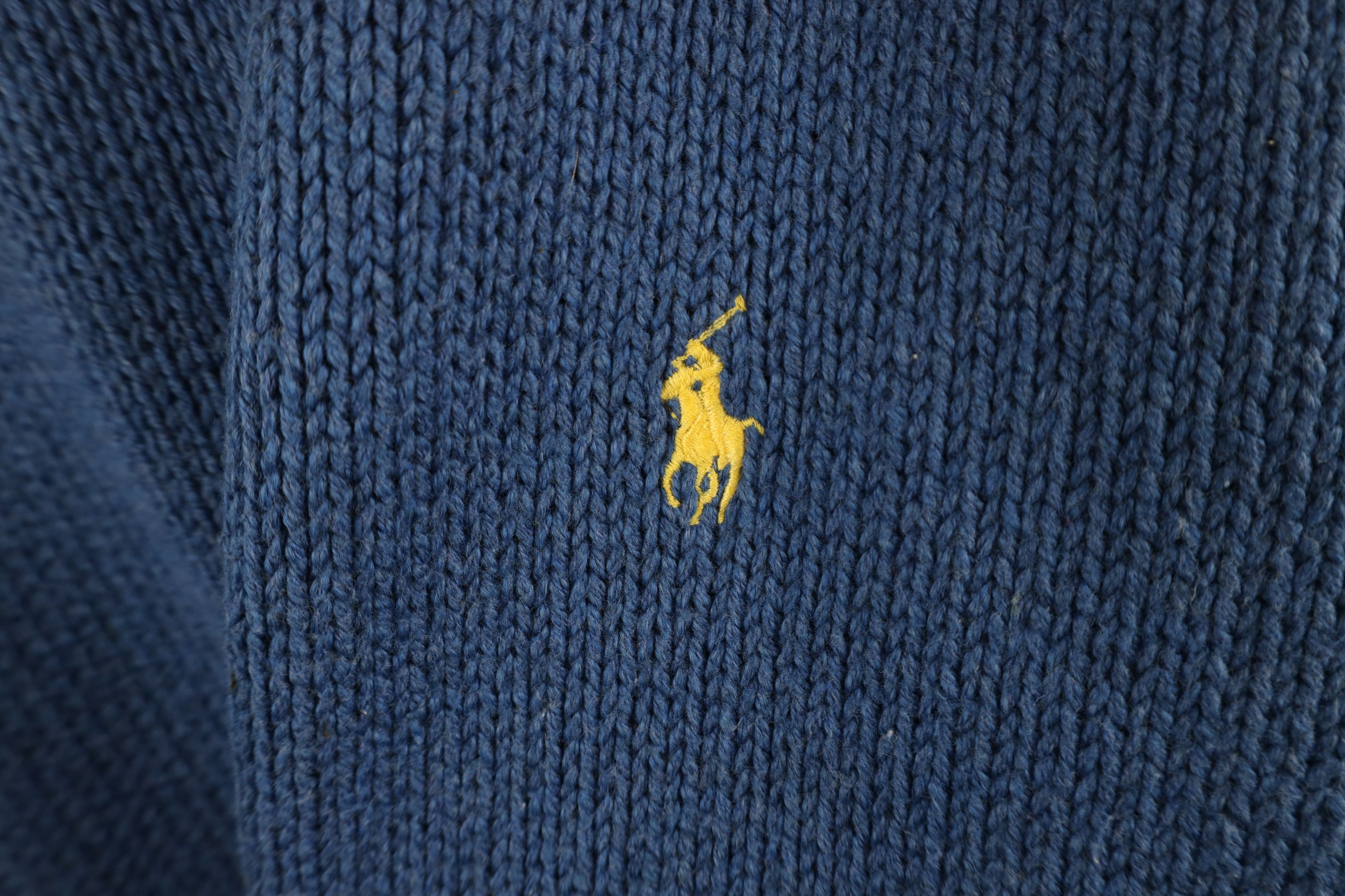 Ralph Lauren × Vintage Vintage 90s Ralph Lauren Knit Crewneck Sweater Blue Size US L / EU 52-54 / 3 - 4 Thumbnail