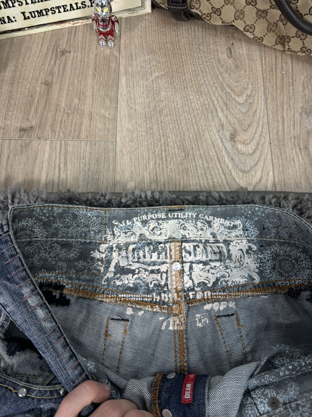 Japanese Brand 00s Japanese Faded Distressed Wideleg Baggy Denim Pants Y2K Size US 34 / EU 50 - 8 Thumbnail