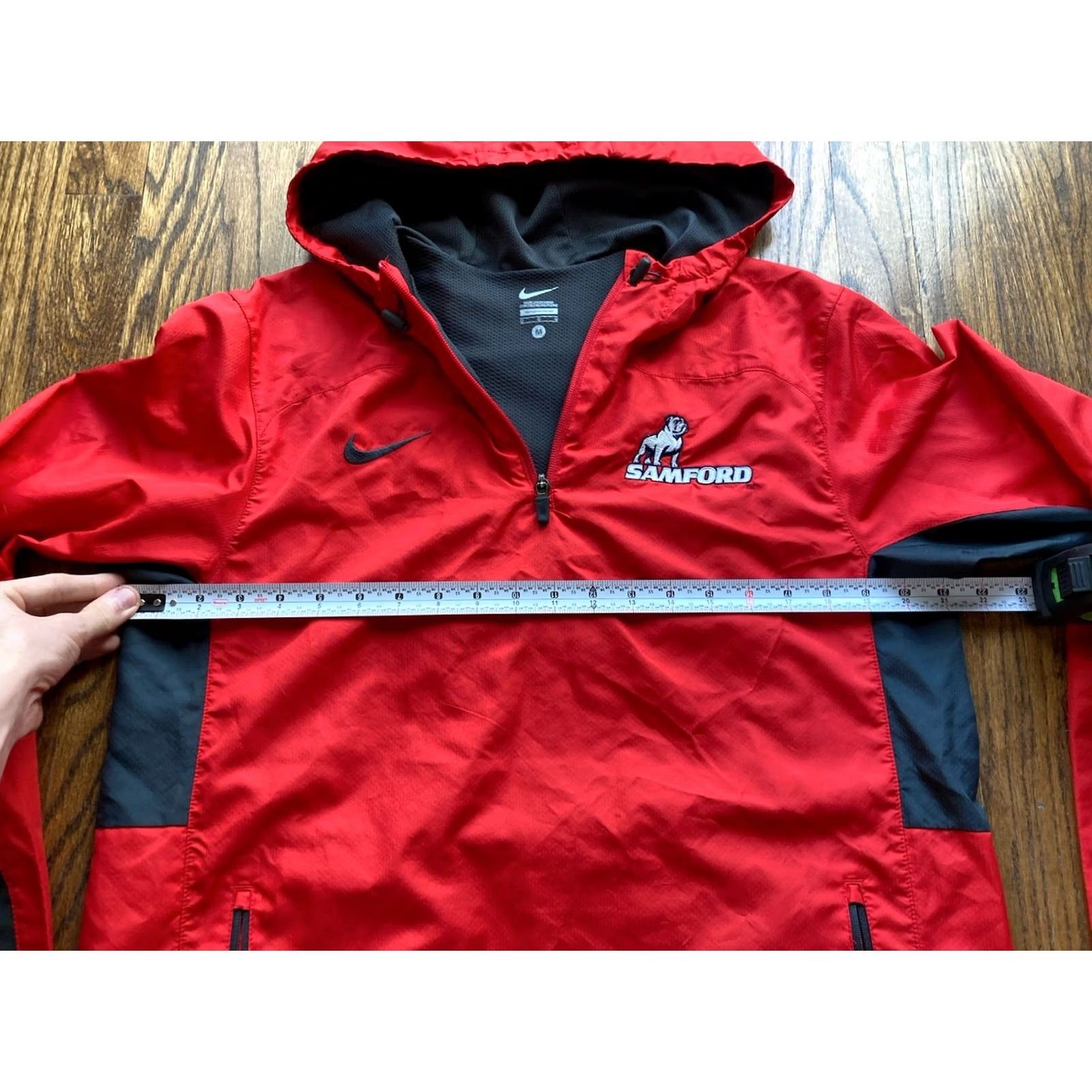 Nike Nike Mens Jacket Medium Red Windbreaker Hooded 1/4 Zip Size US M / EU 48-50 / 2 - 3 Thumbnail