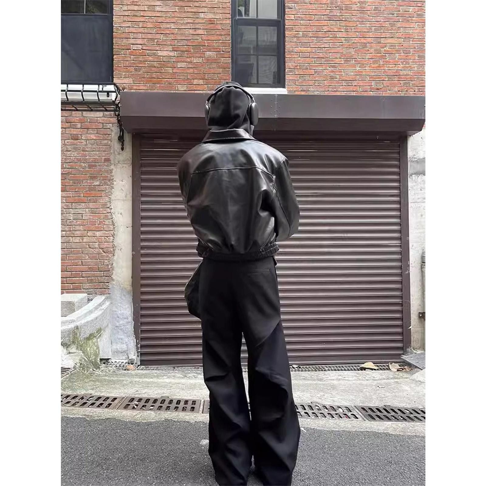 Japanese Brand Black Wide Leg Pants, Flared Baggy Men's Trousers Size US 32 / EU 48 - 3 Thumbnail