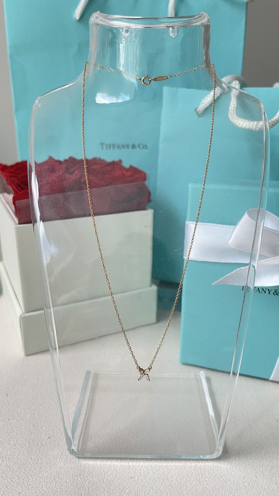 Tiffany & Co. TIFFANY & CO. VICTORIA DIAMOND PENDANT RG MINI 18K 16" $2800 Size ONE SIZE - 3 Thumbnail