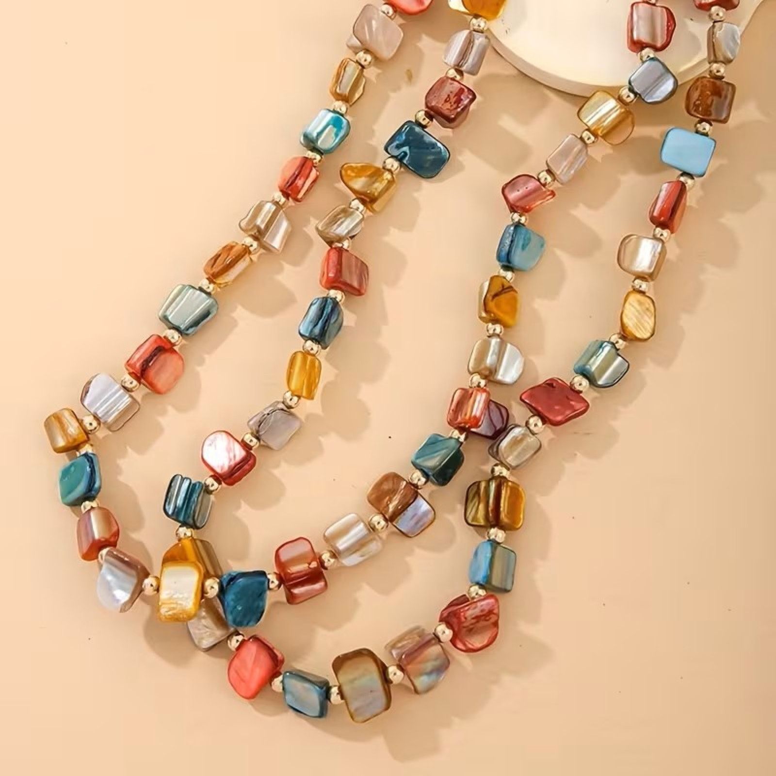 Other Boho Irregular Shell Jewelry Set - Layer Necklace & Bracelet Size ONE SIZE - 3 Thumbnail