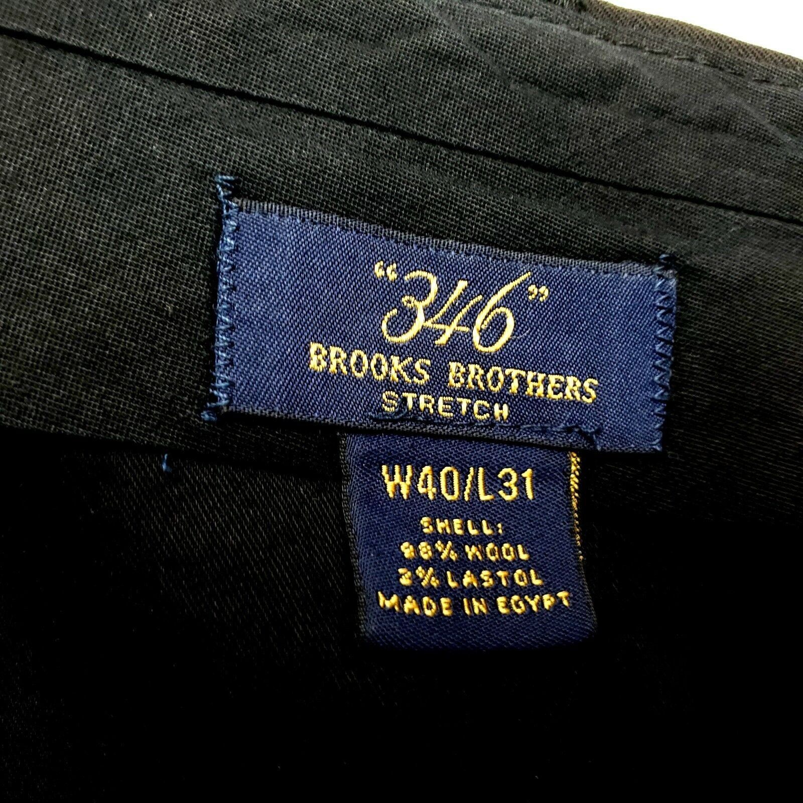 Brooks Brothers Brooks Brothers 346 Wool Black Dress Pants 41/28 Pleated Cuf Size 40R - 4 Thumbnail