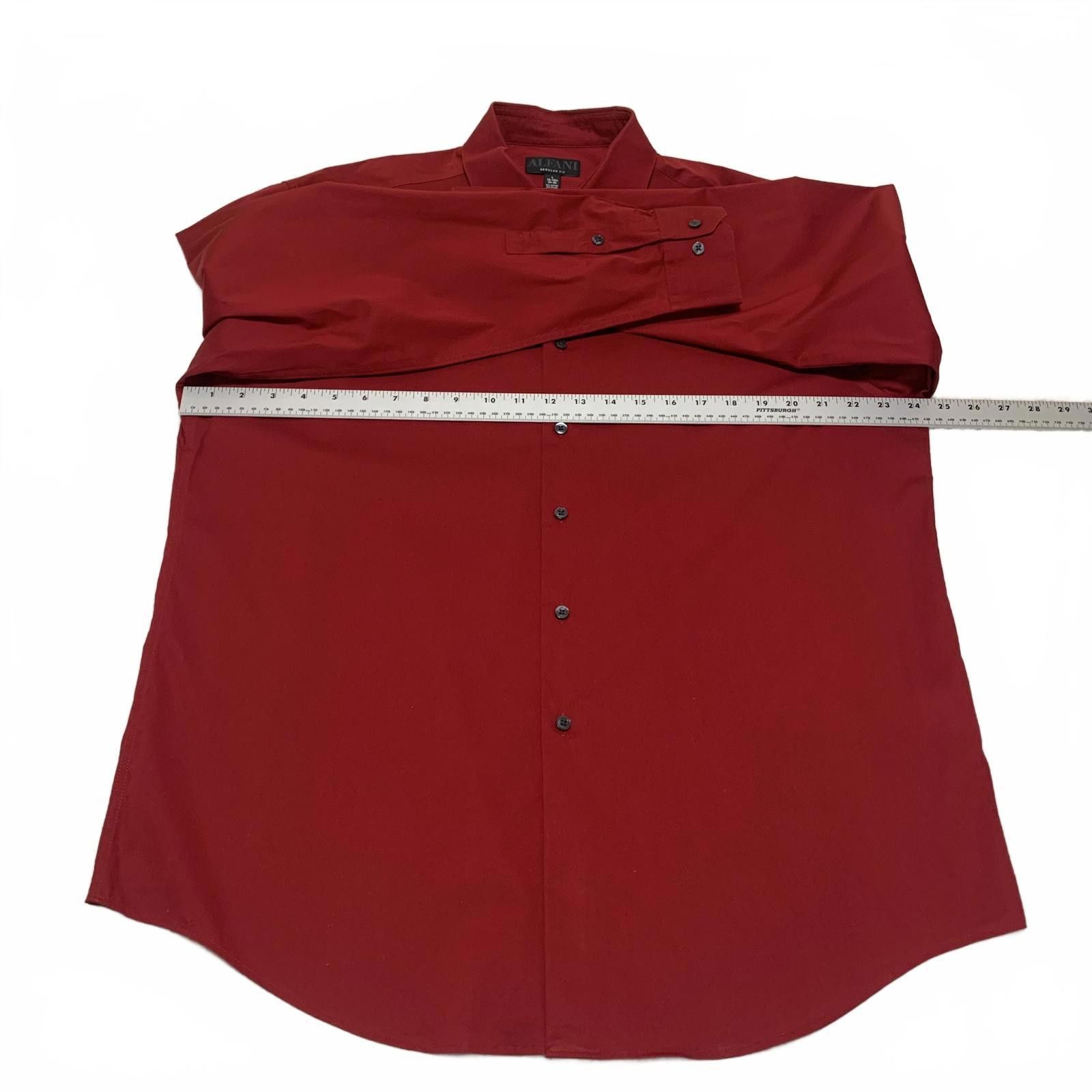 Alfani Alfani Men's L 16-16.5 Red Long Sleeve Dress Shirt Size 42R - 5 Thumbnail