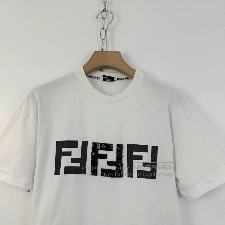 Fendi Fendi White classic double F rhinestone logo short-sleeved Size XS / US 0-2 / IT 36-38 - 3 Thumbnail