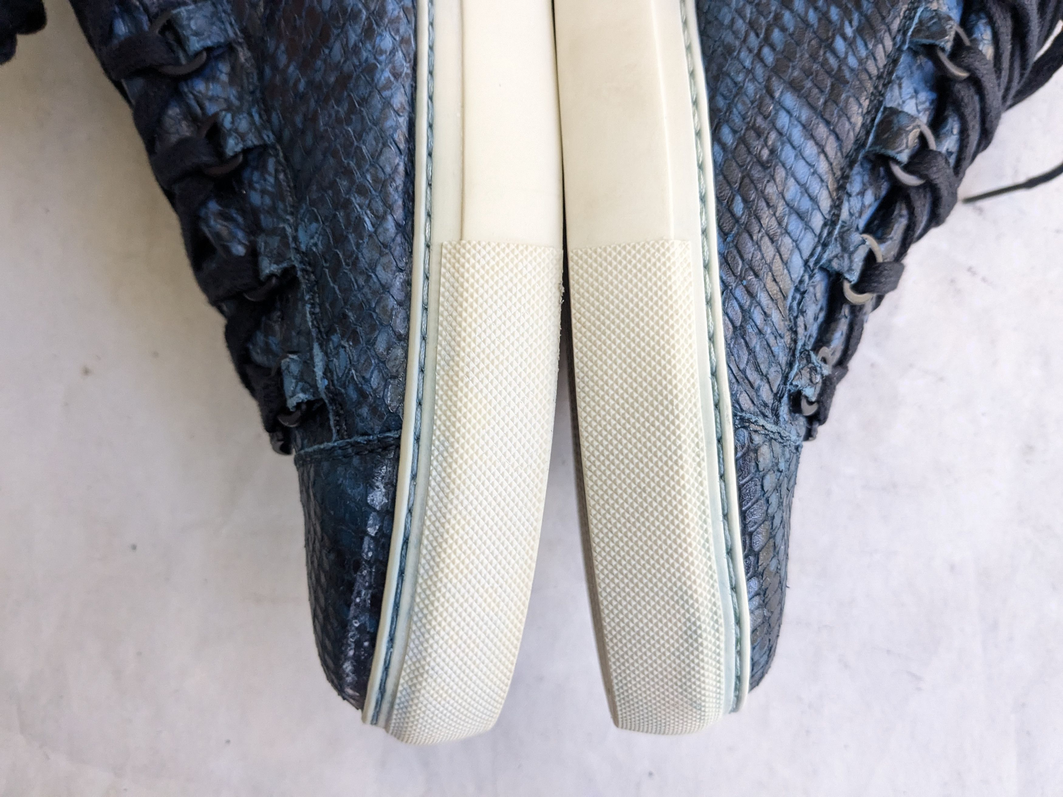 Balenciaga Balenciaga Arena Blue 12 High Tops Leather Snakeskin Size US 12 / EU 45 - 12 Thumbnail