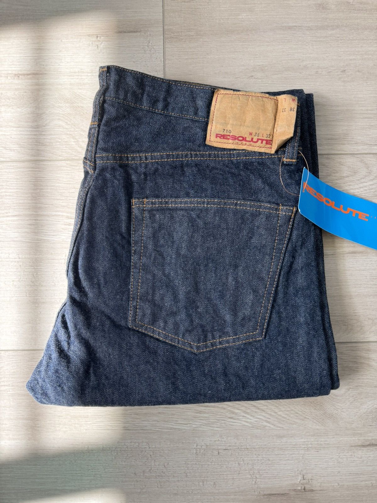 Image of Resolute Denim 710 Selvedge Raw Denim Jeans Made In Japan in Blue, Men's (Size 38)