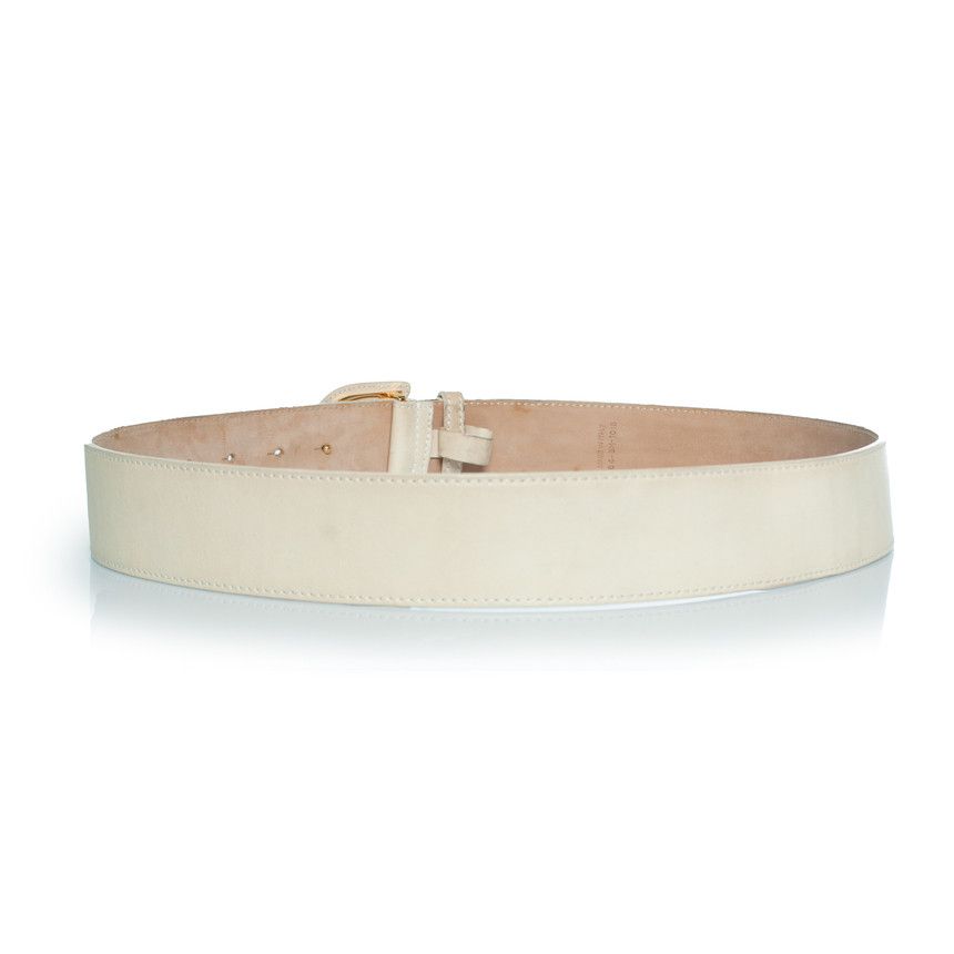 Dior Dior, gold buckled D belt with beige leather Size ONE SIZE - 4 Thumbnail