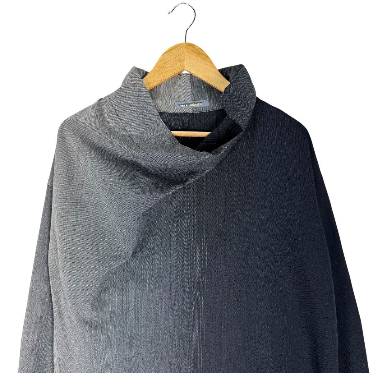 Issey Miyake 🌟80s ISSEY MIYAKE DRAKE NECK TONES ASYMMETRIC WOMEN JACKET Size M / US 6-8 / IT 42-44 - 3 Thumbnail