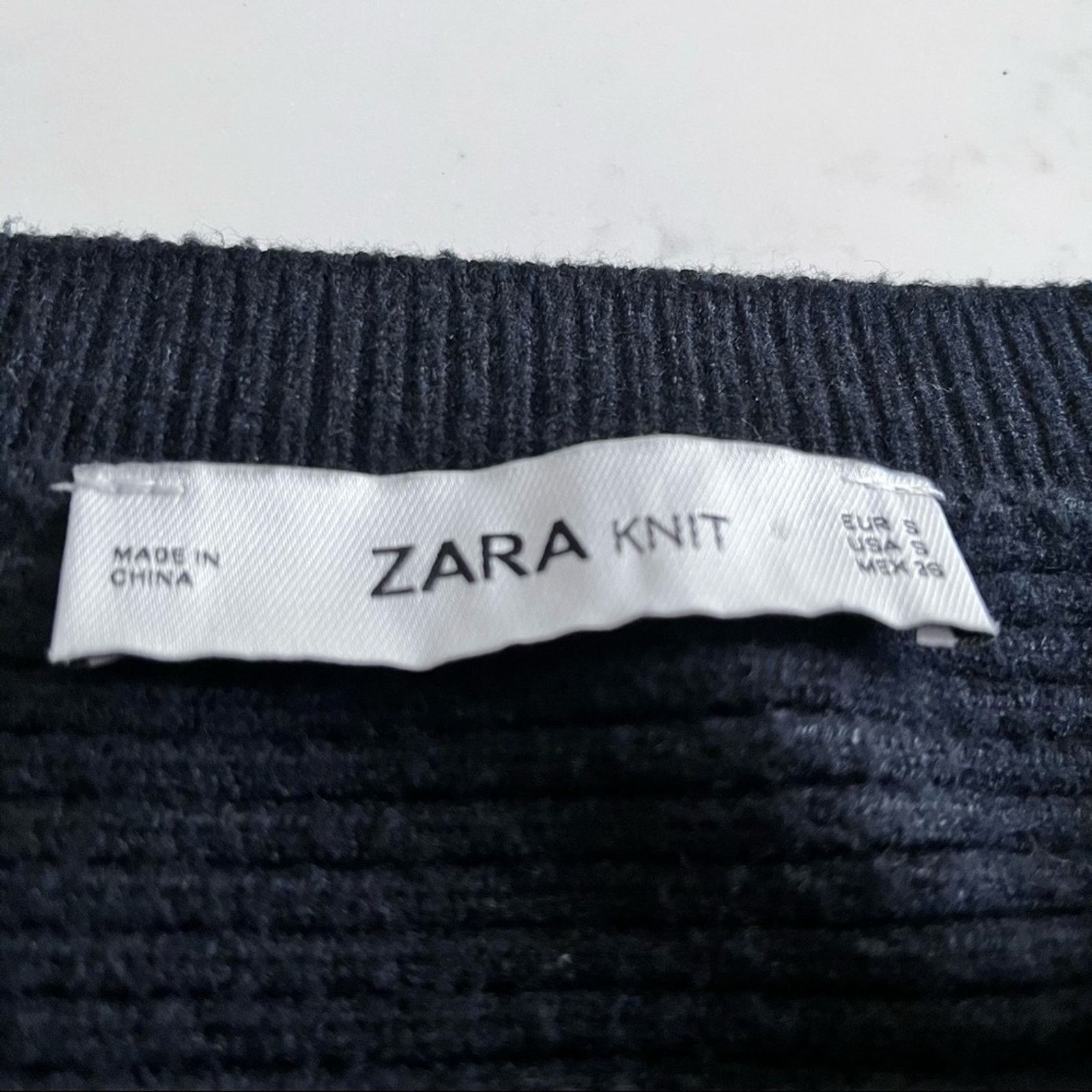 Zara Zara black knit ribbed bat sleeve sweater size Small Size S / US 4 / IT 40 - 5 Thumbnail
