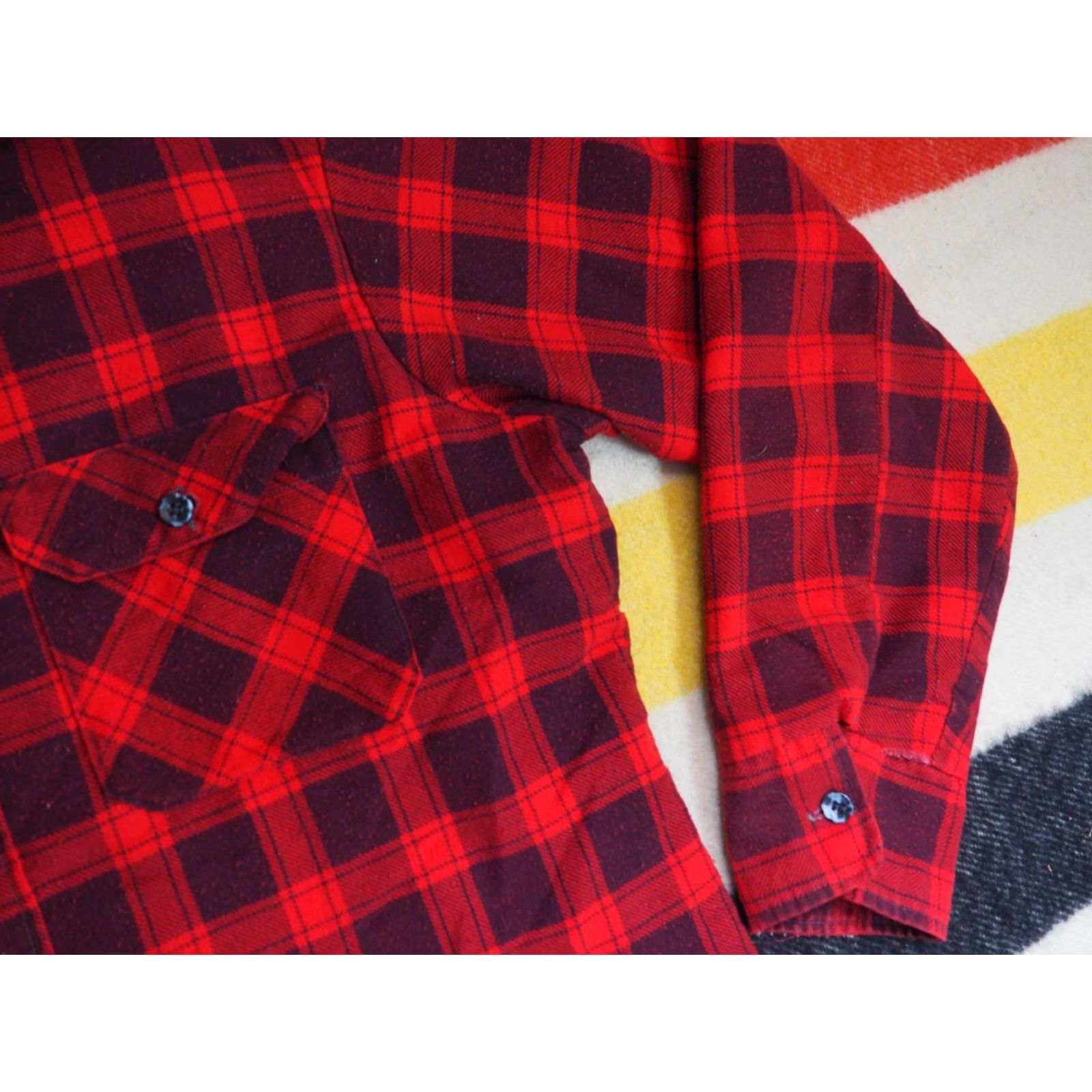 Sears VTG Sears Red Plaid Quilted Lodge Lumberjack Pocket Button Flannel Shirt L Size US L / EU 52-54 / 3 - 6 Thumbnail