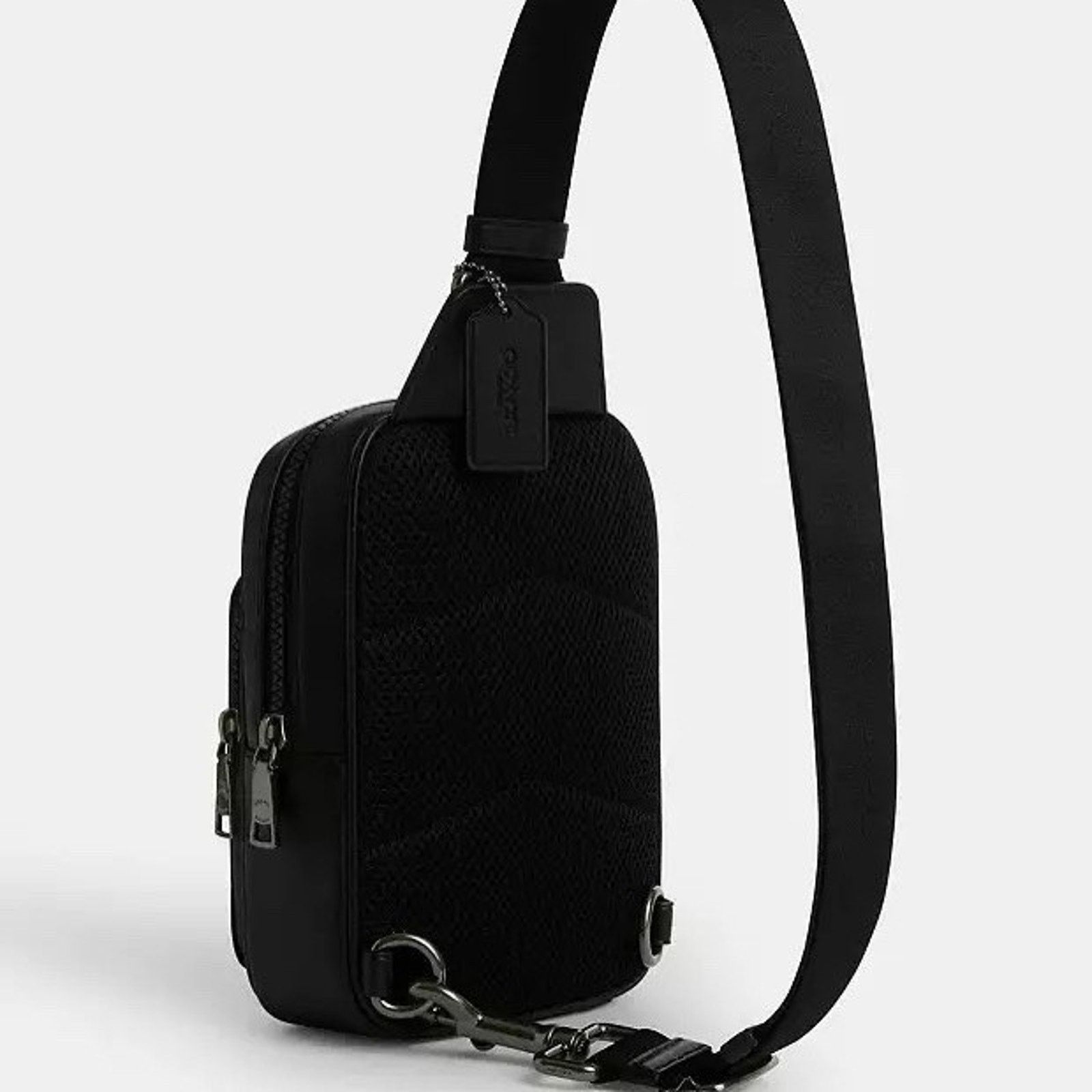 Coach NWT COACH RACER Sling Bag Men Leather CV763 Grey/Charcoal Size ONE SIZE - 8 Thumbnail