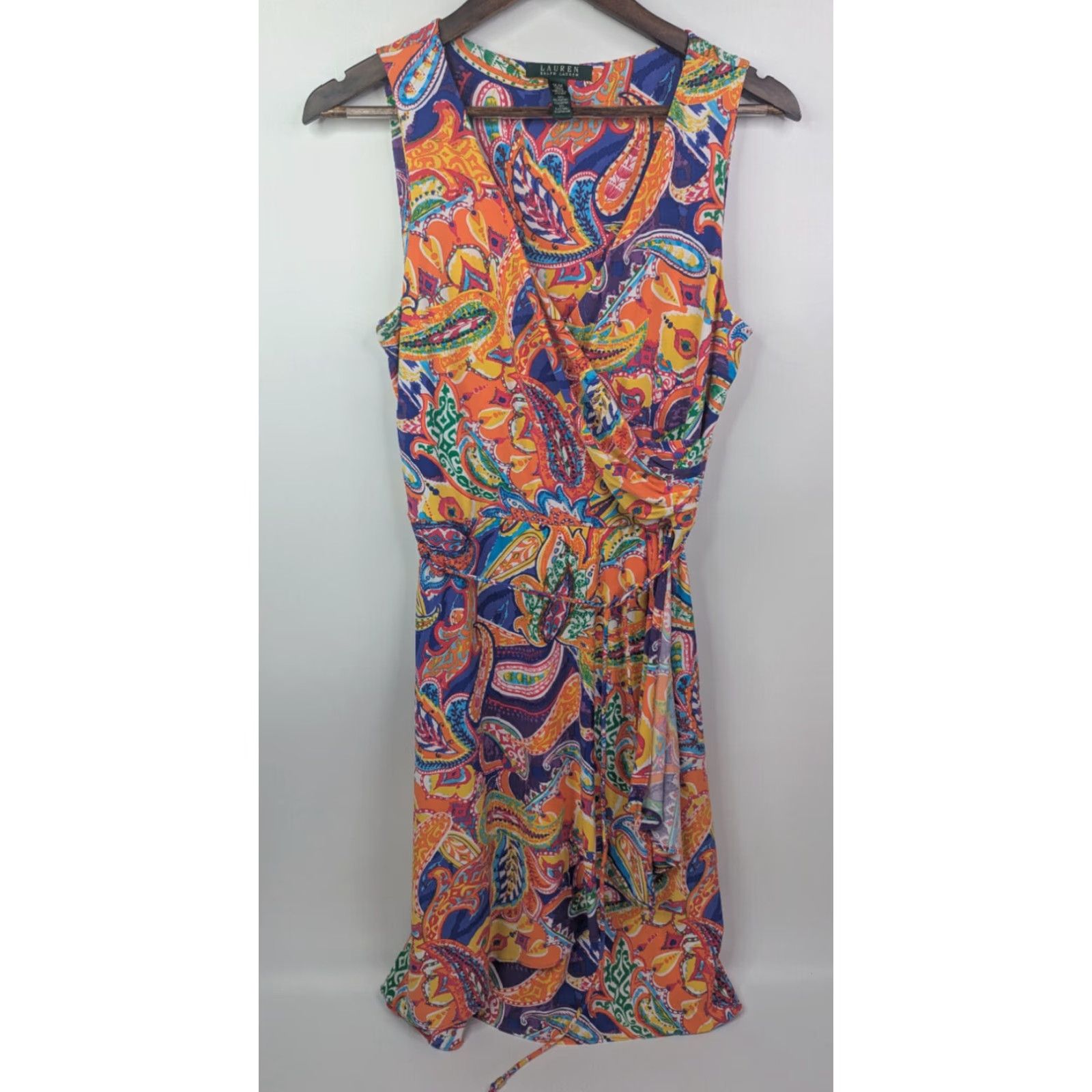 Ralph Lauren Lauren Ralph Lauren Women's Medium Dress Floral Paisley Multicolor Faux Wrap Size M / US 6-8 / IT 42-44 - 2 Thumbnail
