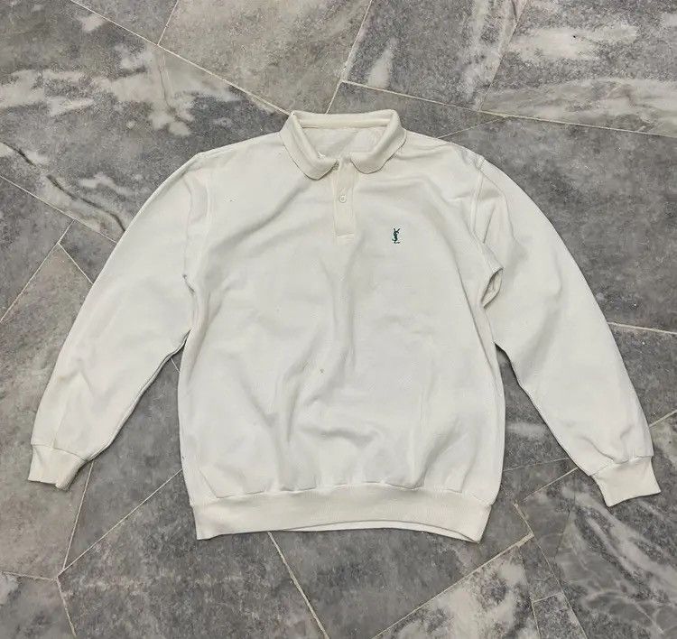 Yves Saint Laurent Vintage YSL small logo polo sweatshirt Size US M / EU 48-50 / 2 - 1 Thumbnail
