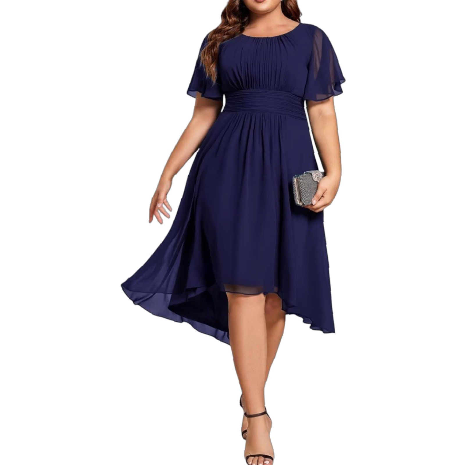 NWT Ever Pretty Women\'s A Line Midi Formal Cocktail Dress - Navy Blue - Size  14 -