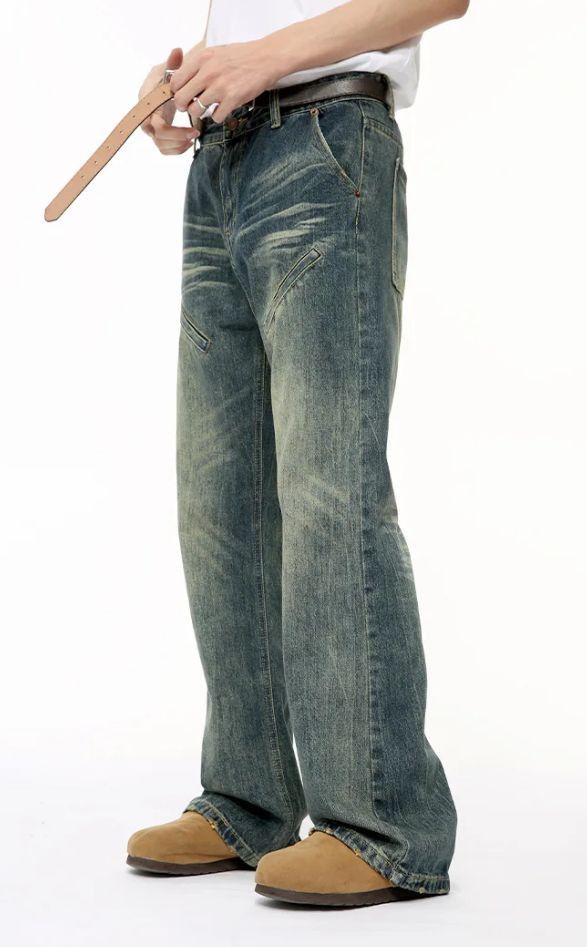 Japanese Brand × Jean Male Jeans Vintage Washing Straight Denim Size US 34 / EU 50 - 3 Thumbnail