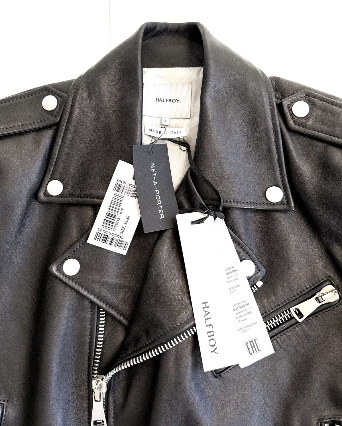 Other Halfboy Chiodo cropped biker jacket black leather Size S / US 4 / IT 40 - 8 Thumbnail