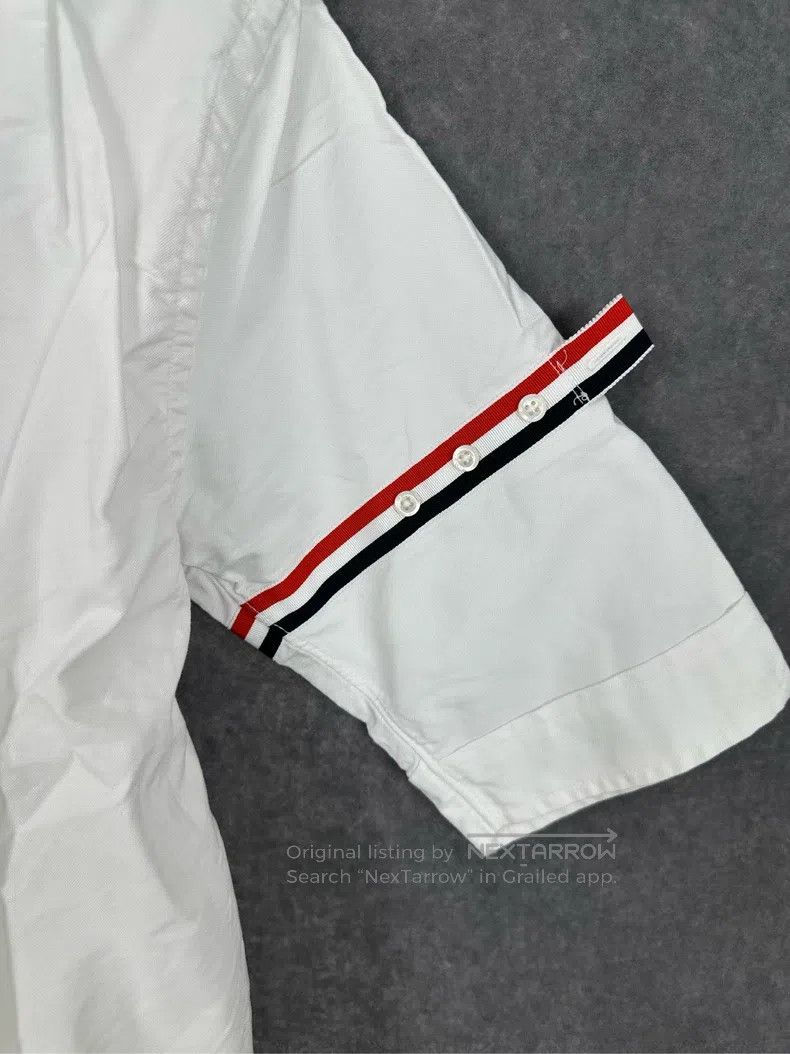 Thom Browne Thom Browne Label patch short-sleeved striped shirt Size US XL / EU 56 / 4 - 5 Thumbnail