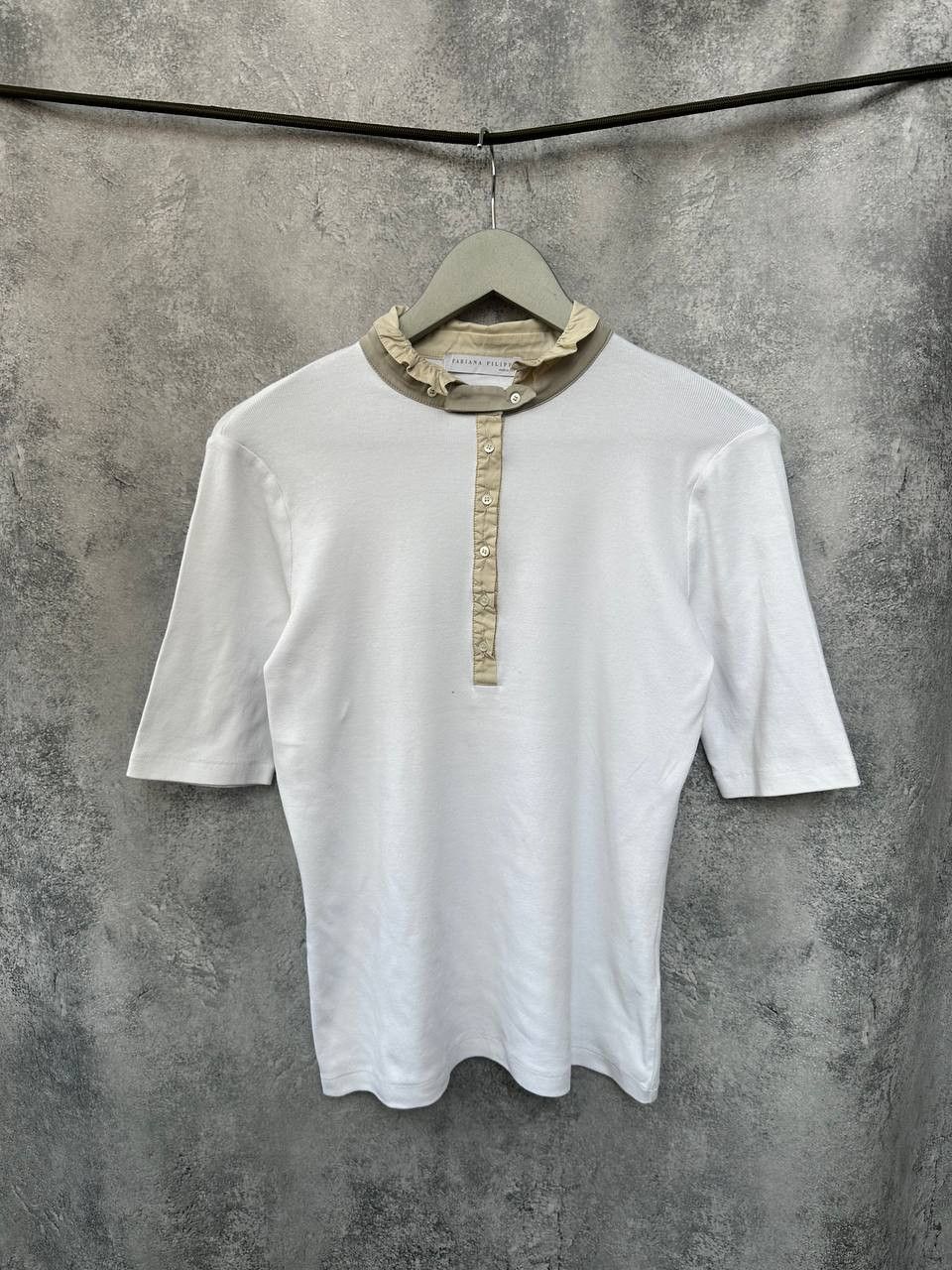 Fabiana Filippi Fabiana Filippi Silk Blend Ribbed T-Shirt Elegant Casual Size L / US 10 / IT 46 - 2 Thumbnail