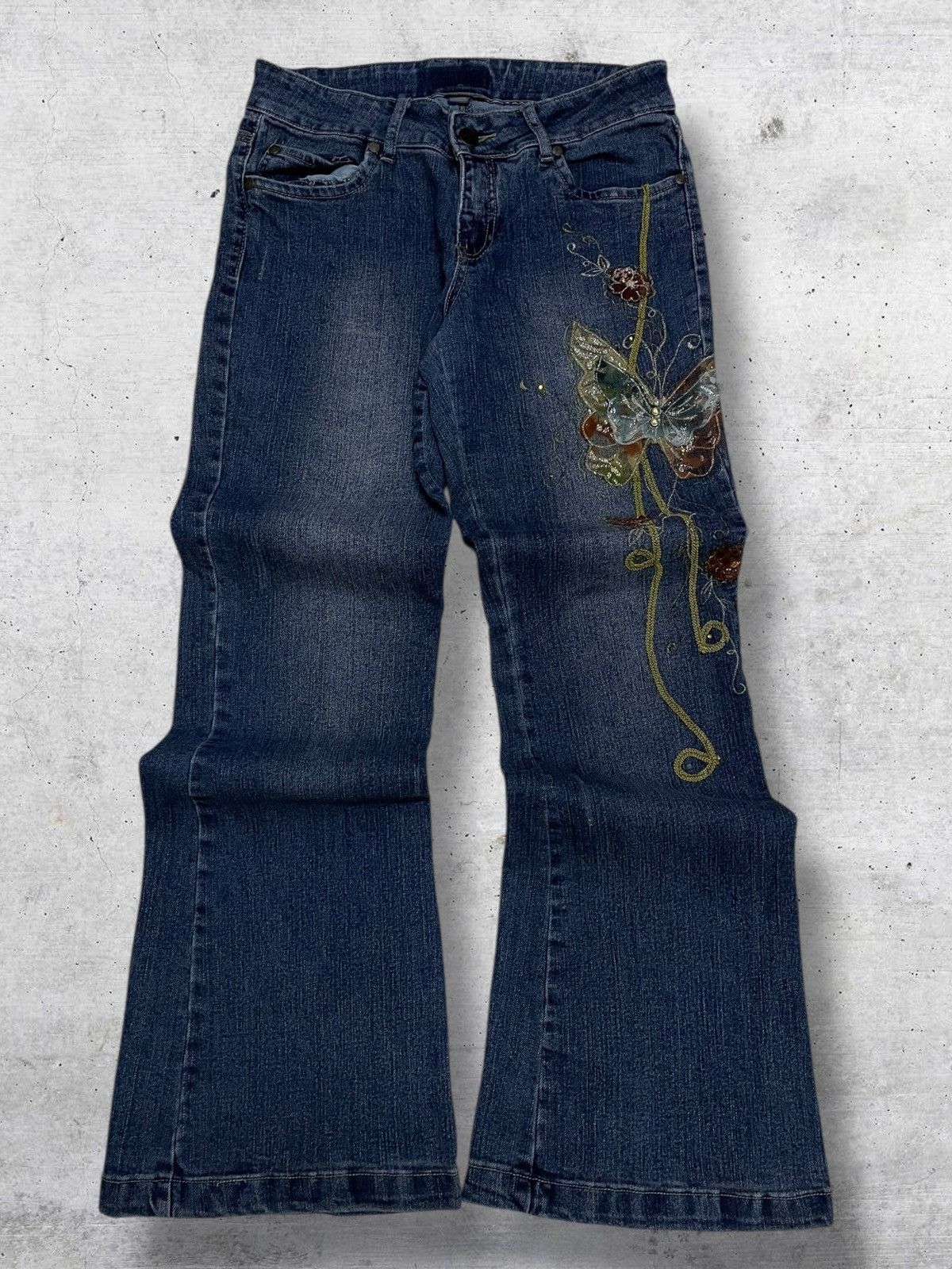 Tornado Mart VINTAGE 90S JAPAN BUTTERY NEPHENTES STYLE EMRBROIDERED FLARE Size US 30 / EU 46 - 1 Thumbnail