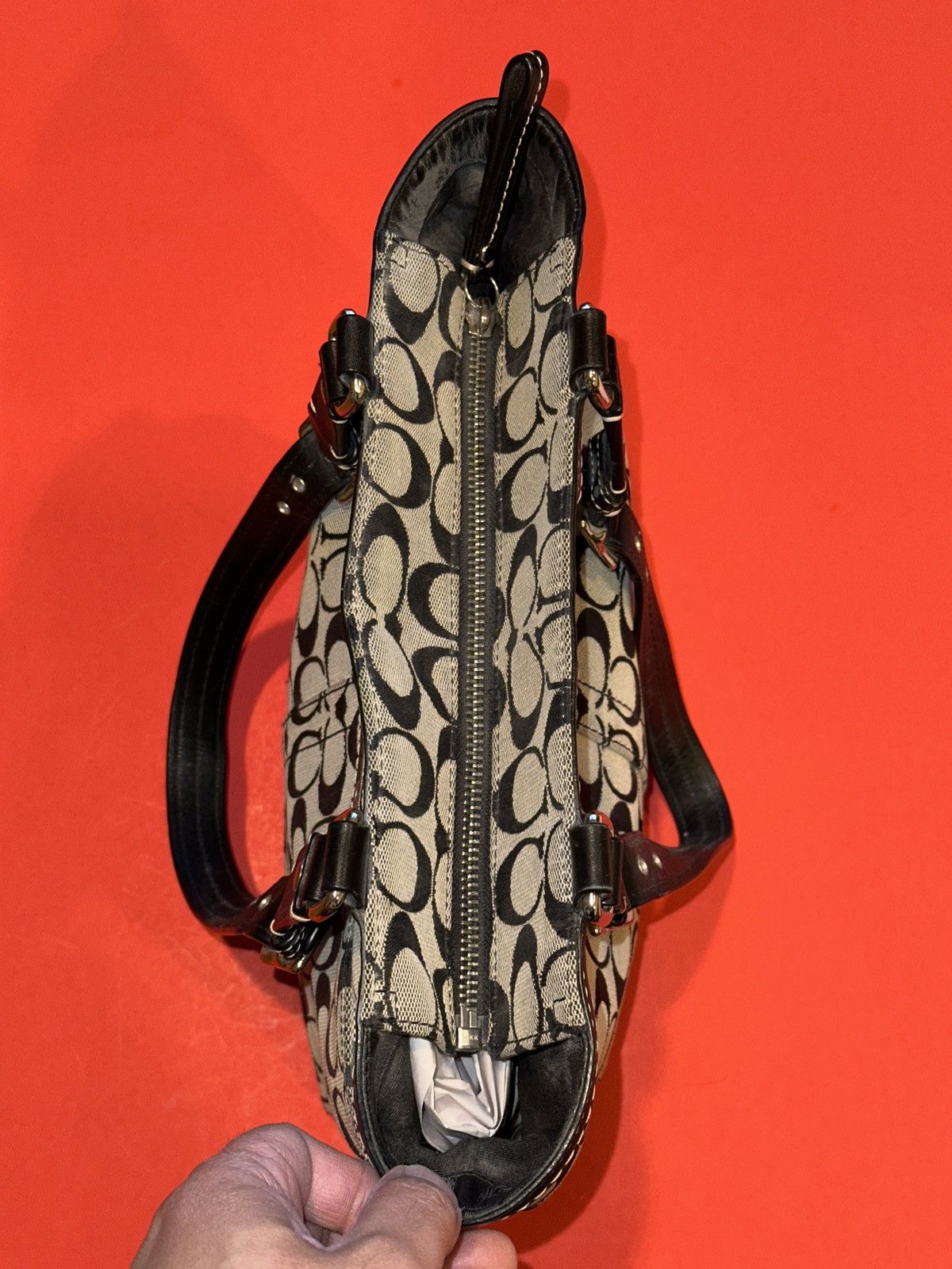 Coach COACH F15664 Hampton Black Grey Signature Jacquard Tote Size ONE SIZE - 6 Thumbnail