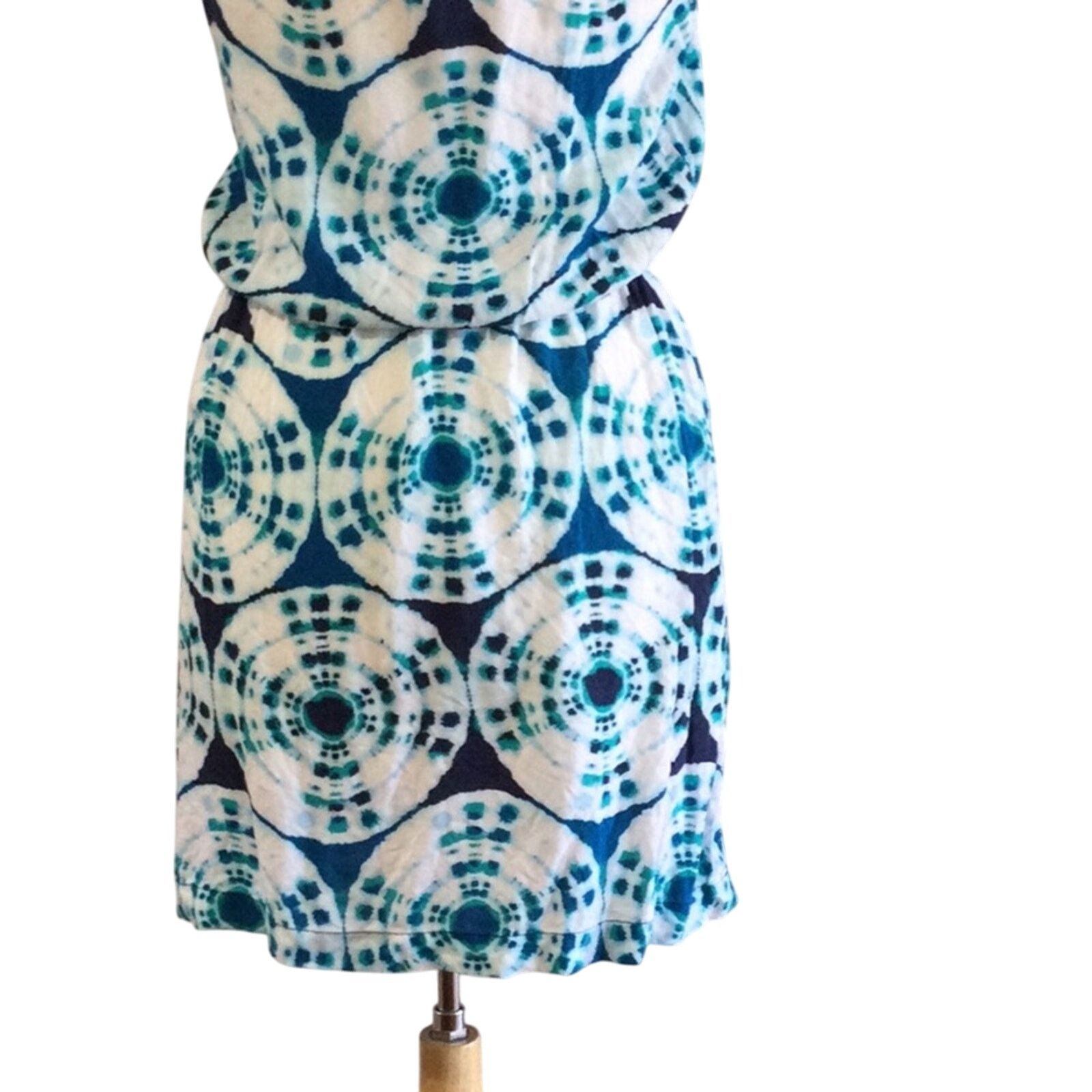 Banana Republic Banana Republic Blue/White Elastic Waist A-line Dress Size M Size M / US 6-8 / IT 42-44 - 9 Thumbnail